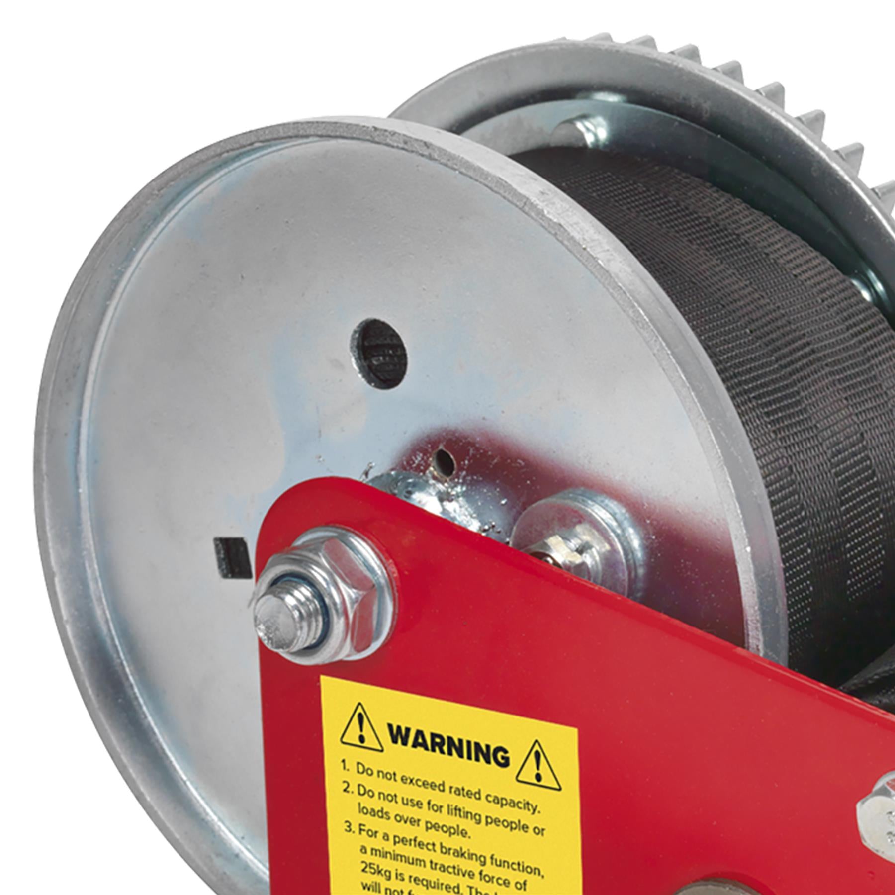 Sealey Geared Hand Winch with Brake & Webbing 540kg Capacity