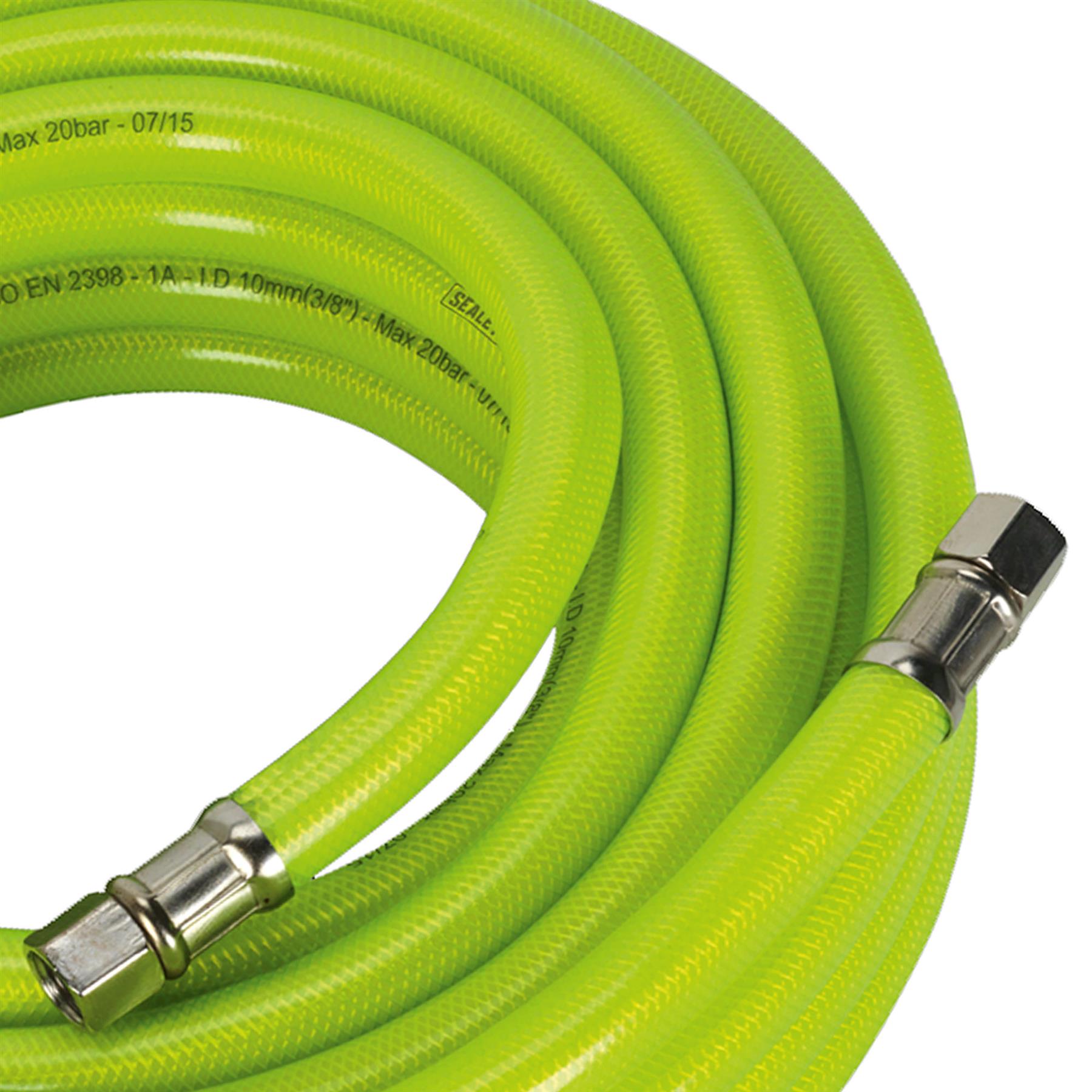 Sealey Air Hose High-Visibility 10m x �10mm with 1/4"BSP Unions