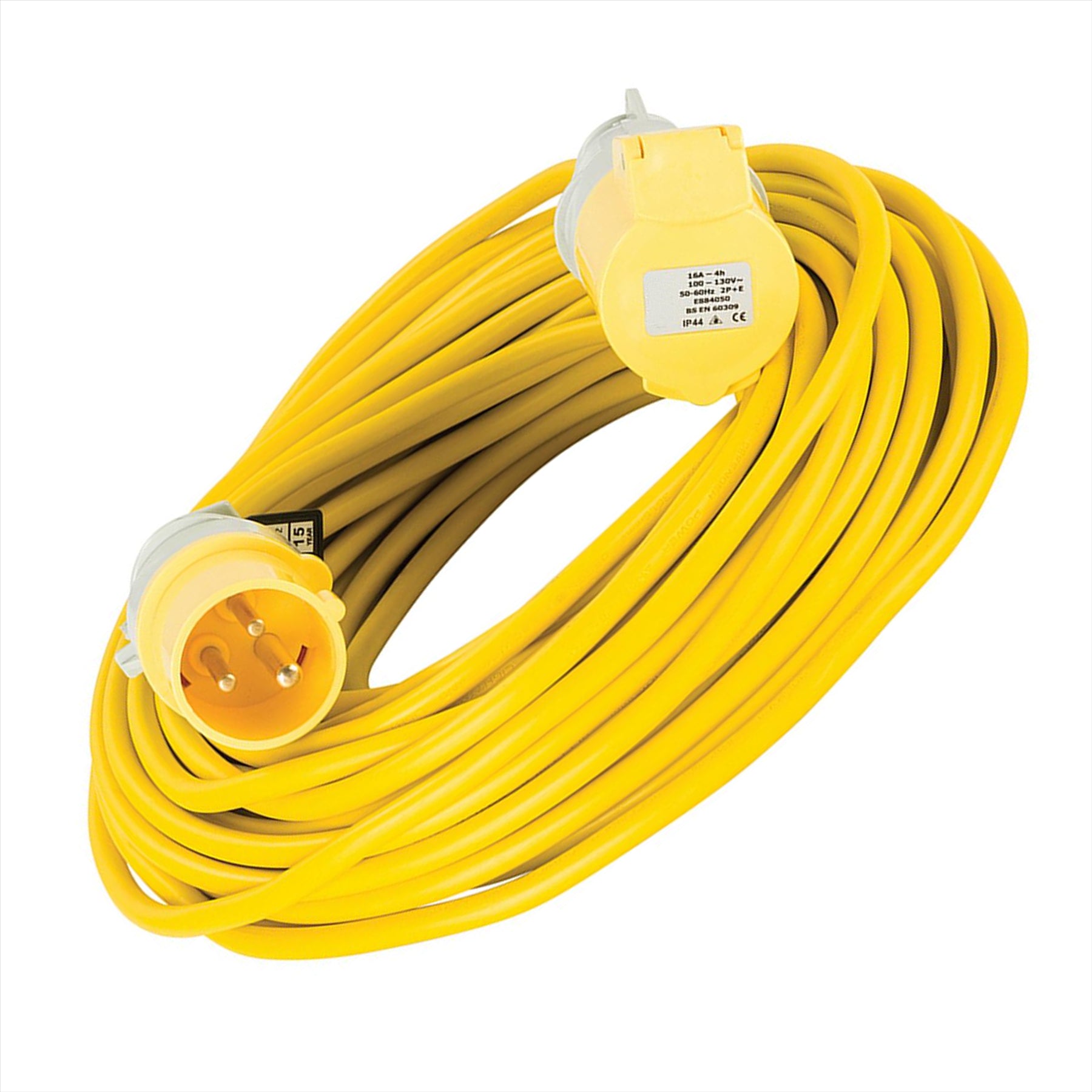 Defender Extension Lead Yellow 1.5mm2 16A 25m 110V
