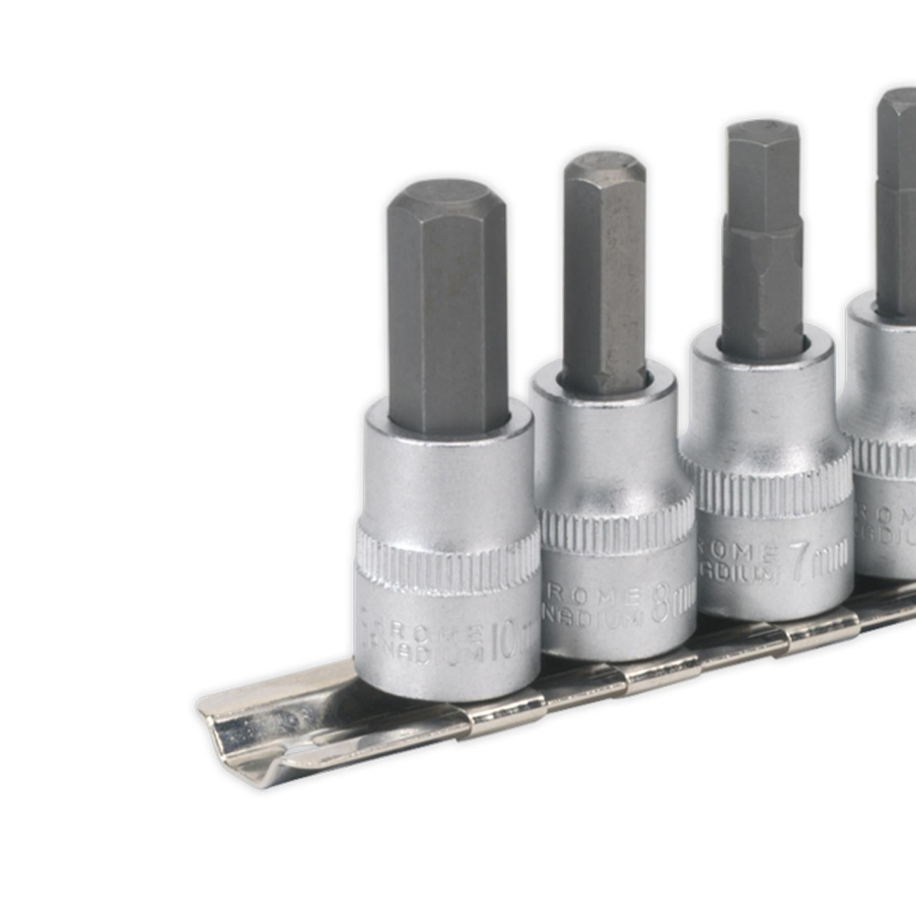 Sealey Hex Key Socket Bit Set 6pc 3/8"Sq Drive Metric