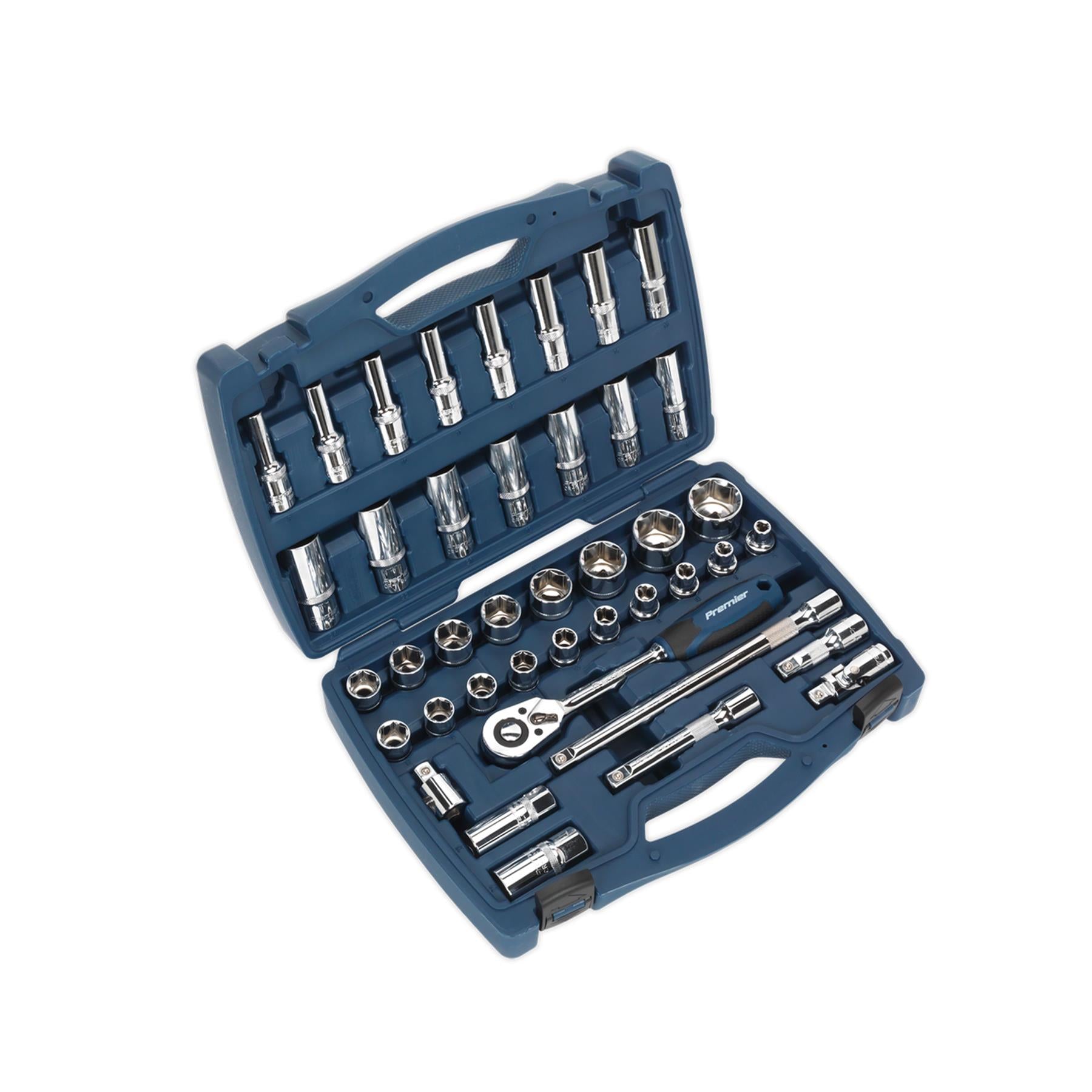 Sealey Socket Set 41pc 1/2"Sq Drive WallDrive® Metric Premier Carry Case