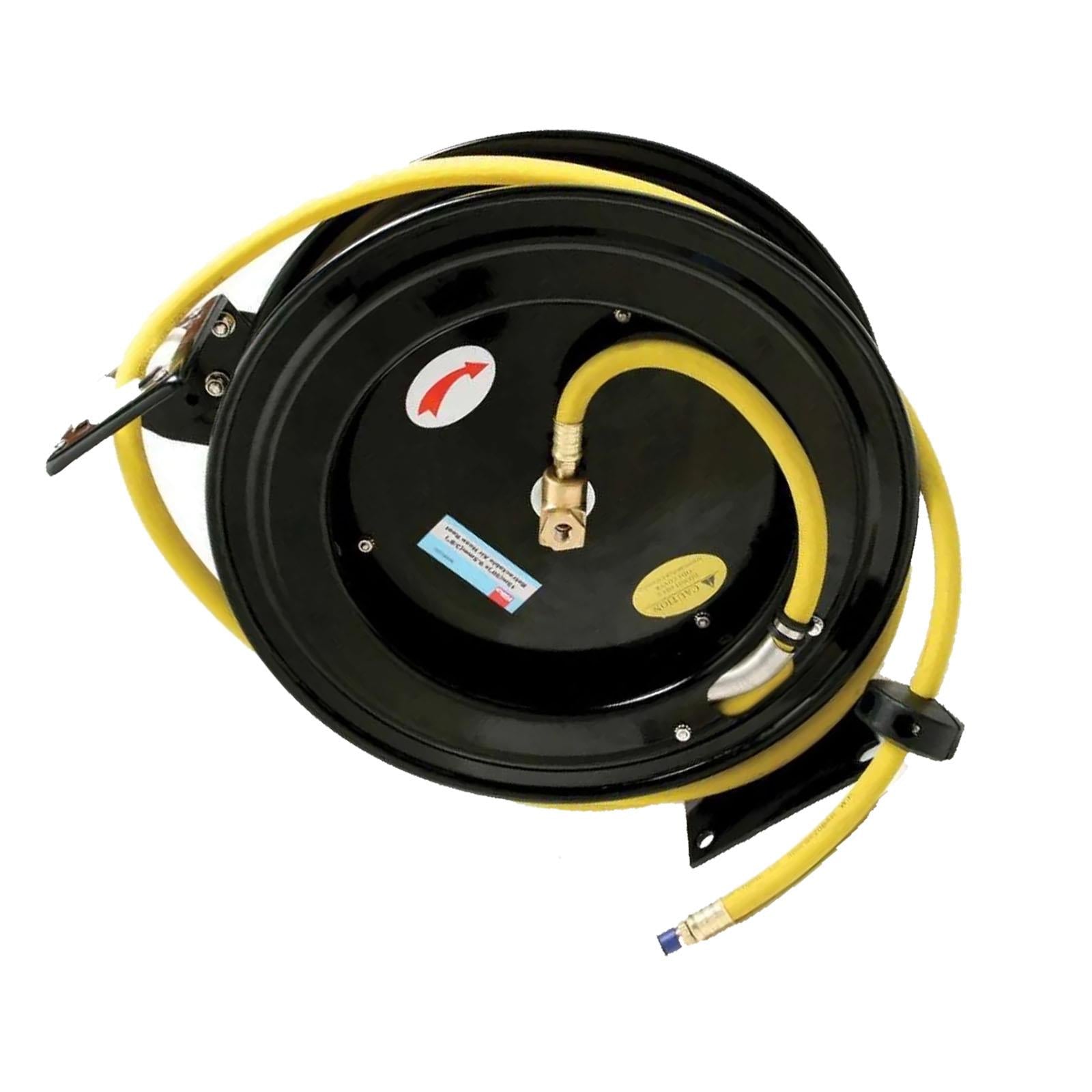 Heavy Duty 15m Air Hose Reel 15m x 9.5mm Wall Ceiling Floor Mounted Bracket Rectractable Hose