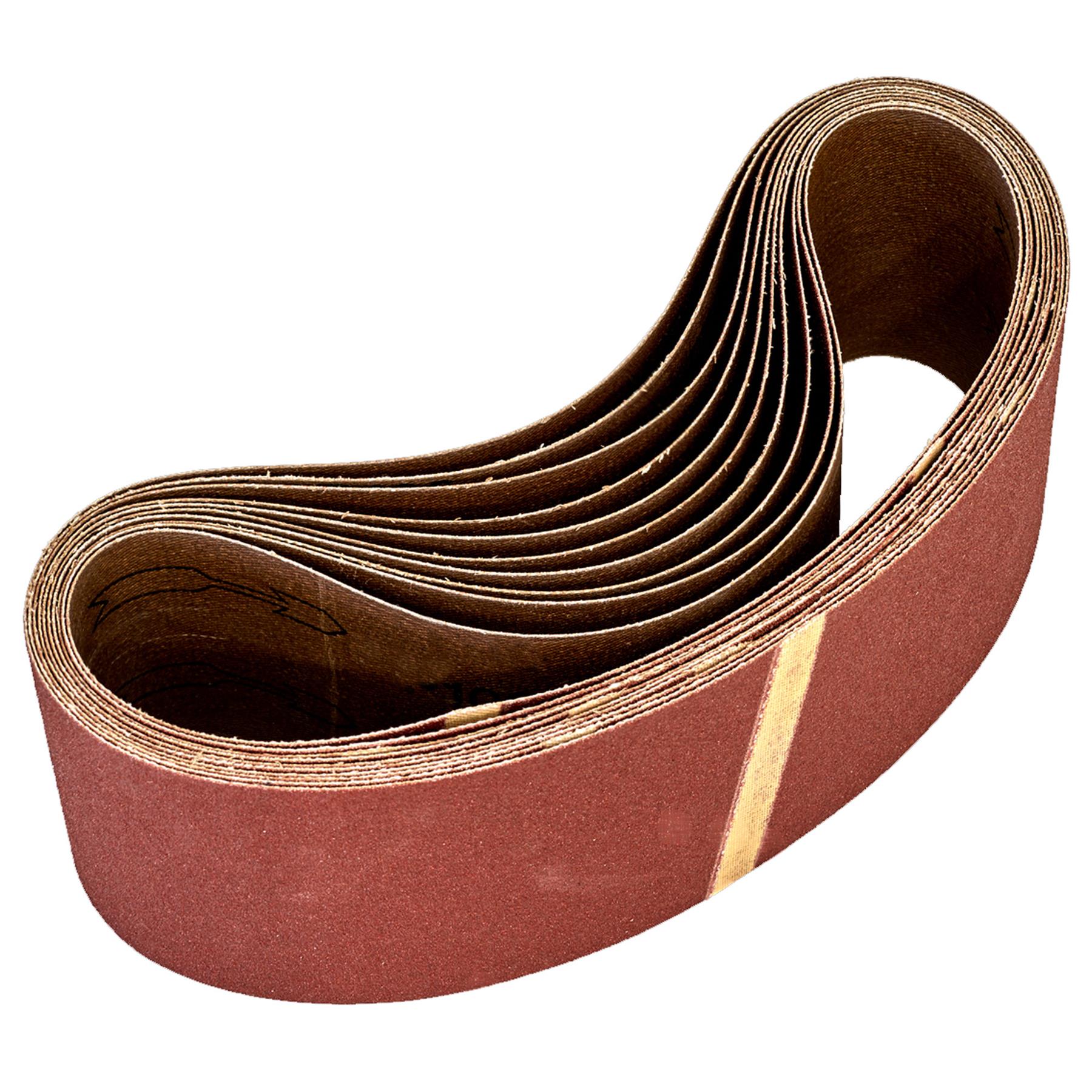 Sanding Belt 75 x 533mm 60Grit - Aluminium oxide resin Pack of 10 Sealey