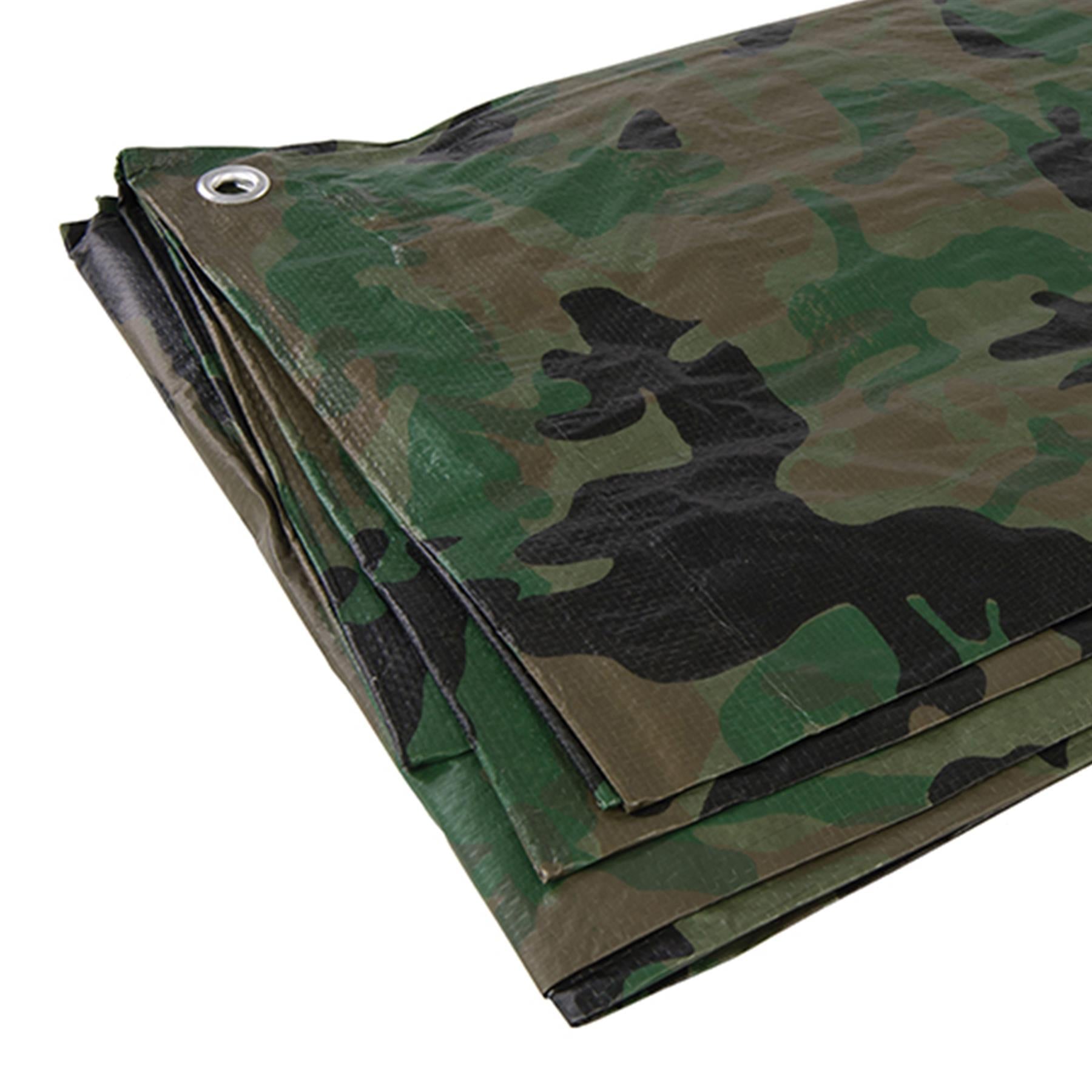 Camouflage Tarpaulin With Laminated Basket Weave & Uv Filter-Treated 2.4 X 3M