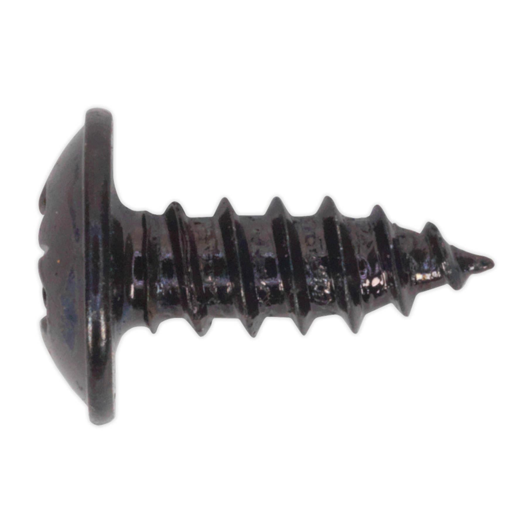 Sealey Self Tapping Screw 3.5 x 10mm Flanged Head Black Pozi Pack o