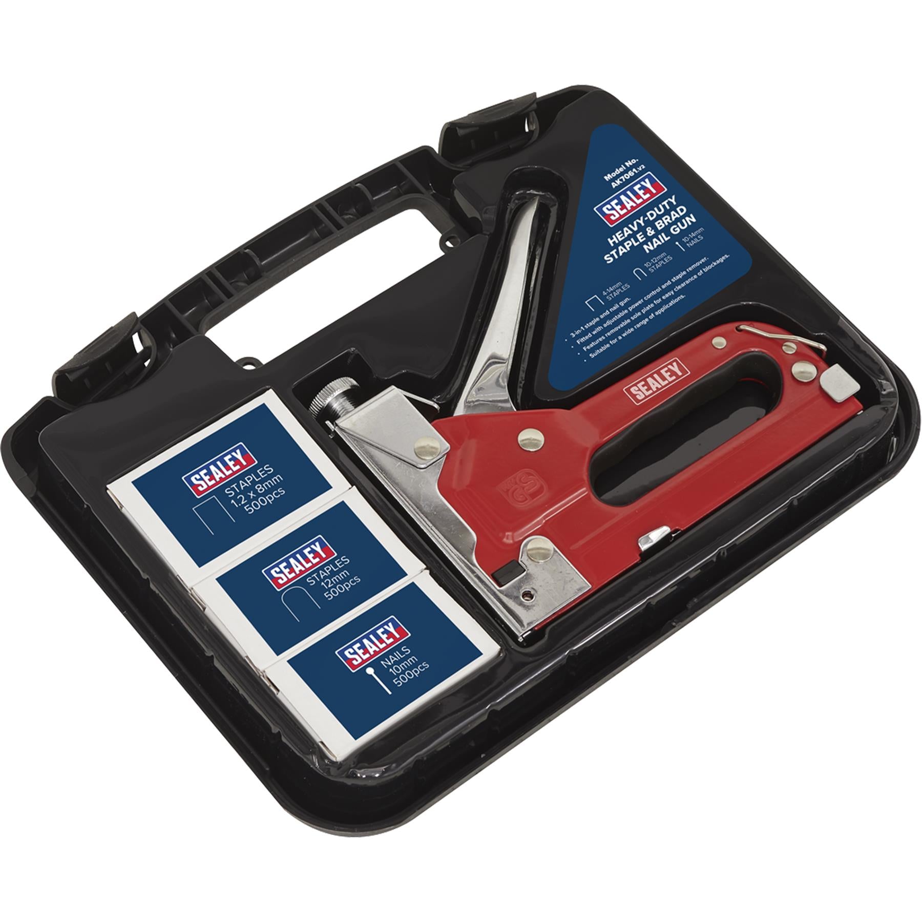 Sealey Staple & Brad Nail Gun Heavy-Duty 4-14mm