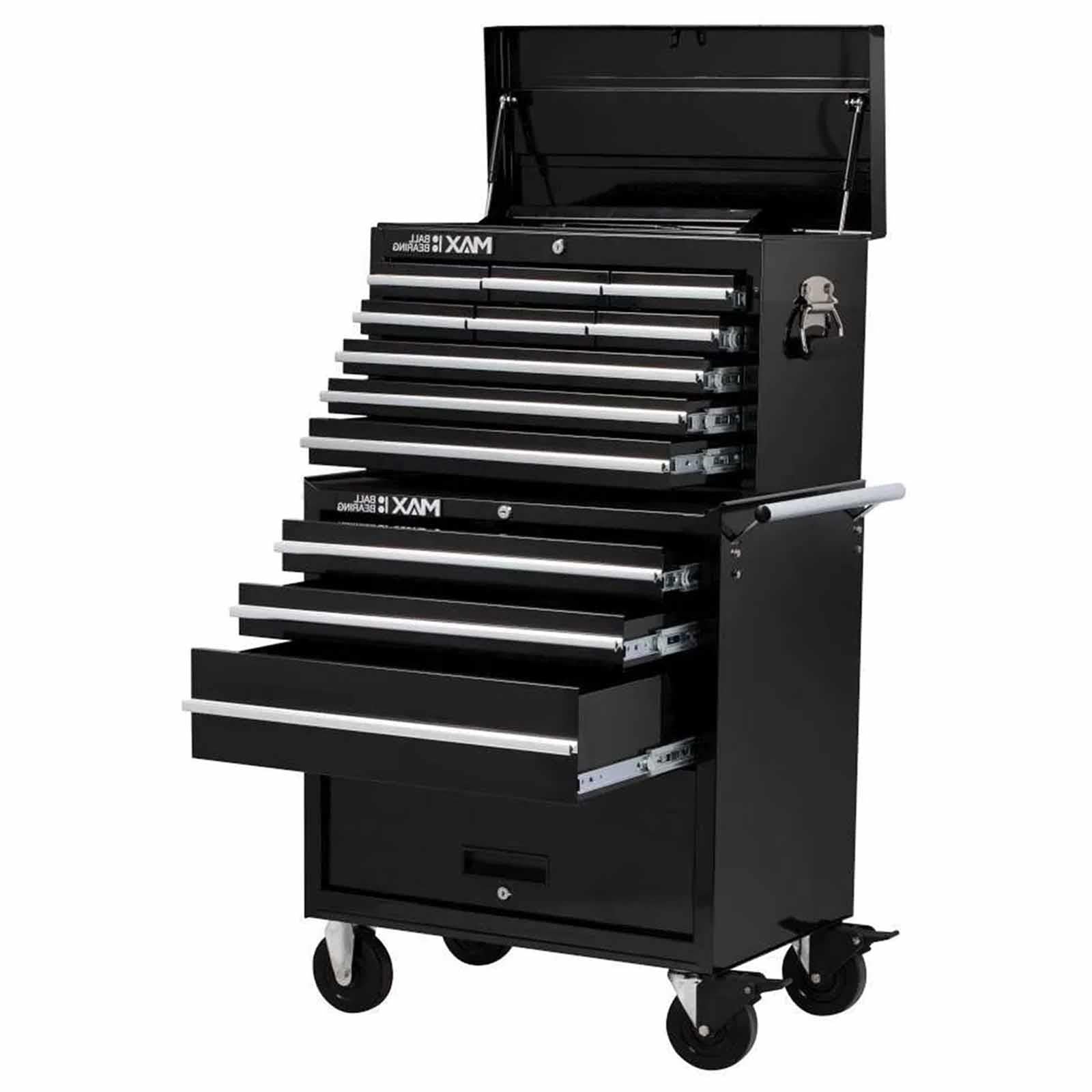 Professional 12 Drawer Combination Garage Tool Chest Rollaway Cabinet Ball Bearing Slides