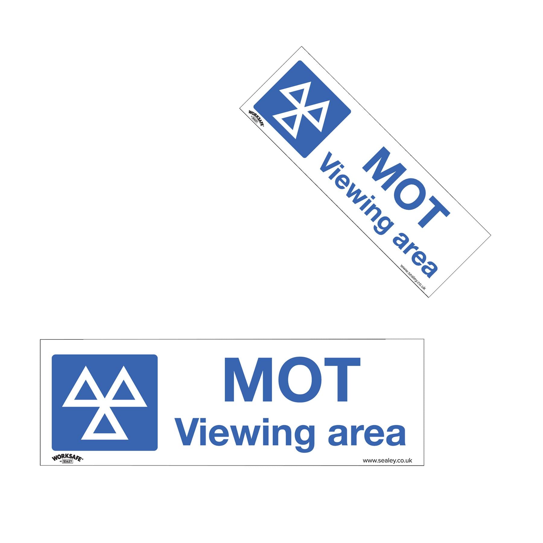 Warning Safety Sign - MOT Viewing Area - Self-Adhesive Vinyl