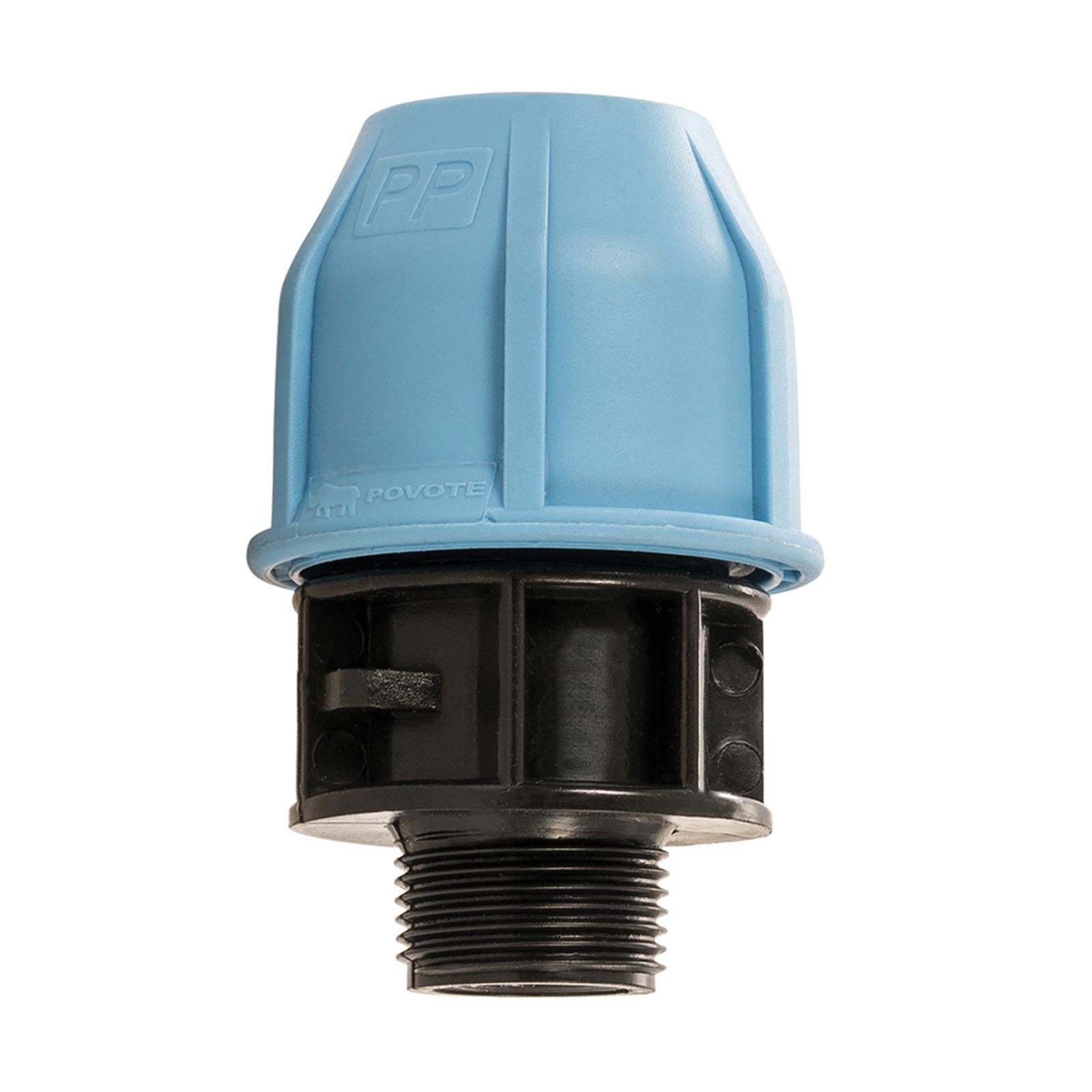 MDPE Male Adaptor 25mm x 3/4" Polypropylene Compression Fitting Connector