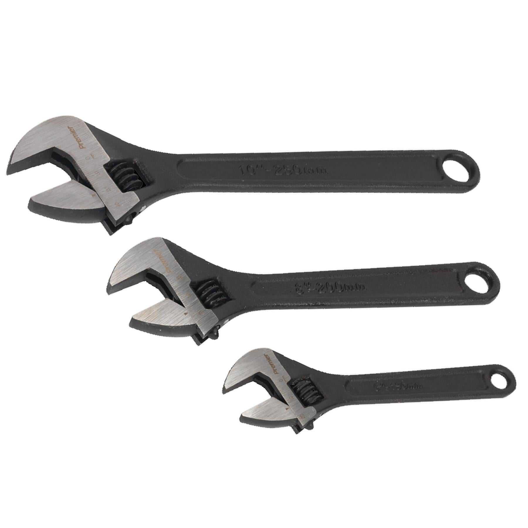 Sealey Adjustable Wrench Set 3pc Rust Resistant