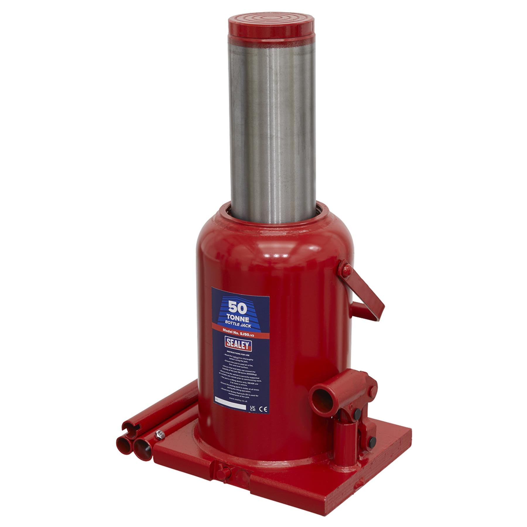 Sealey Bottle Jack 50tonne Supplied with 2-piece handle