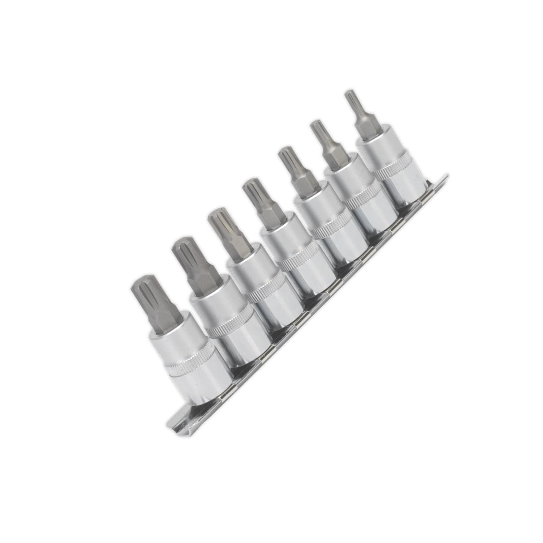 Sealey Ribe Socket Bit Set 7pc 3/8"Sq Drive 50mm