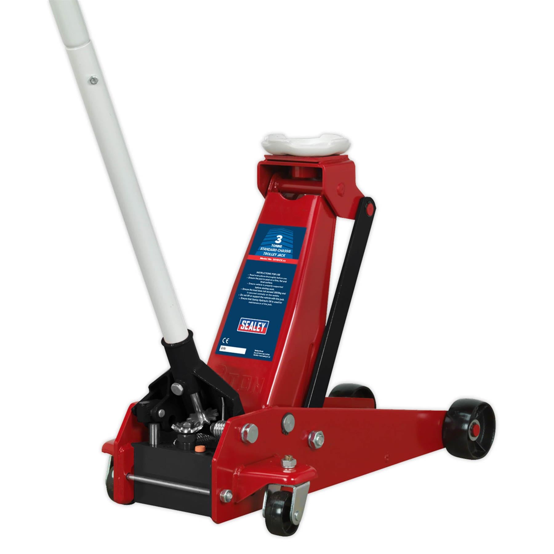 Sealey Trolley Jack 3t Standard Chassis with Axle Stands (Pair)