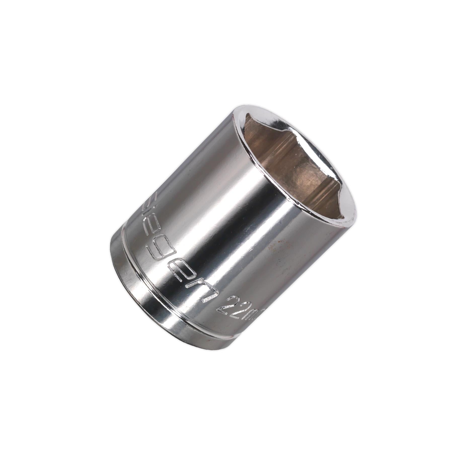 Sealey WallDrive® Socket 22mm 1/2"Sq Drive Mirror Finished