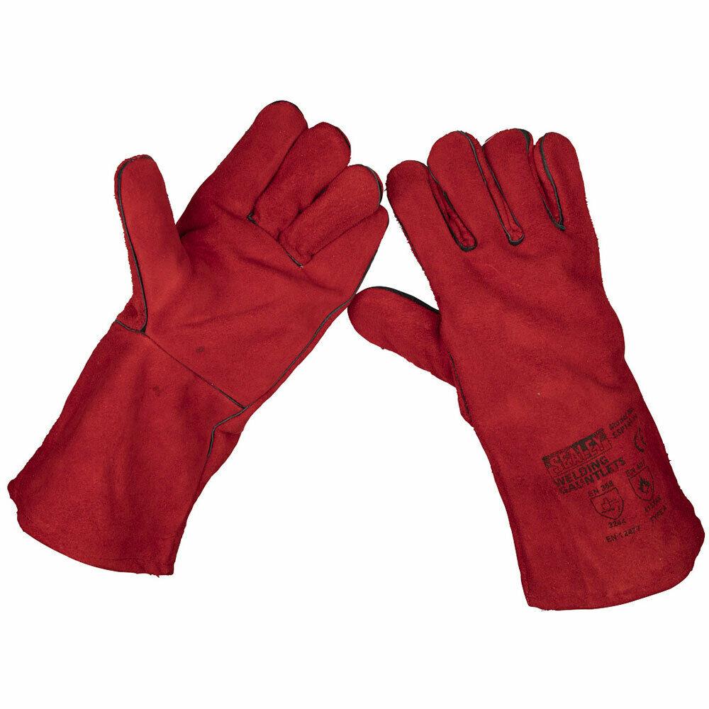 Sealey Leather Welding Gauntlets Lined Pair