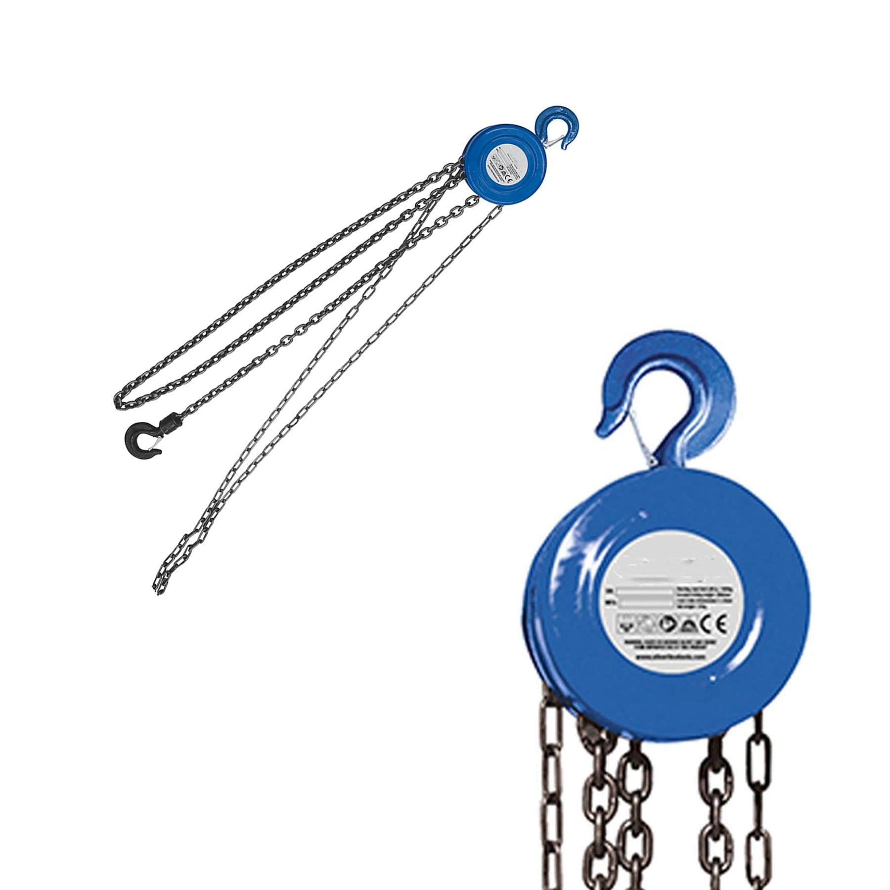 1 Ton 2.5M Lift Height & Tackle Pulley Block Winch Lightweight Restricted Spaces