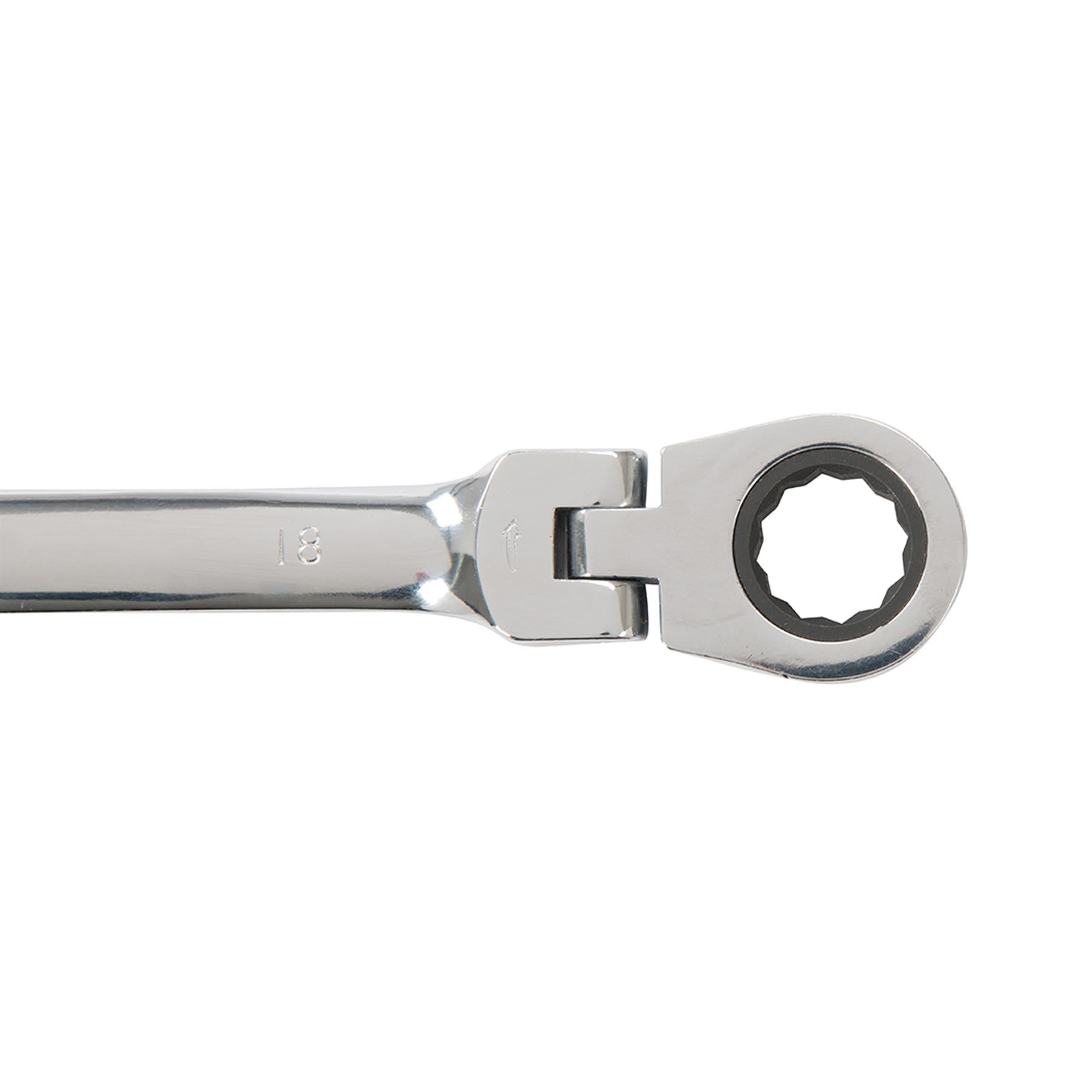 12Pce Flexible Head Ratchet Spanner Set 8mm - 19mm Polished 40Cr Alloy Steel