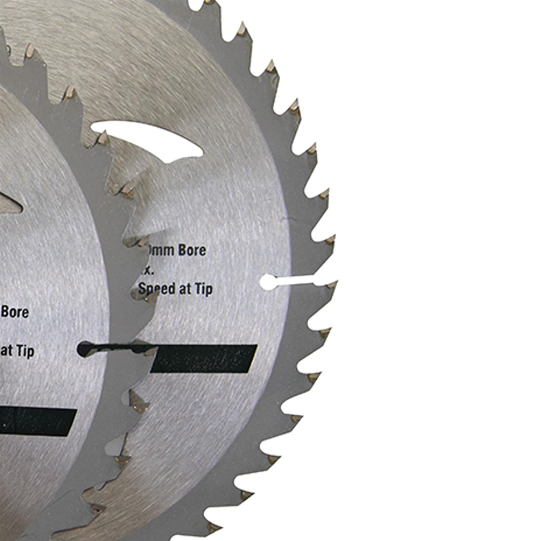 3 Piece TCT Circular Saw Blade Set 205 x 30 - 25, 18, 16mm Rings