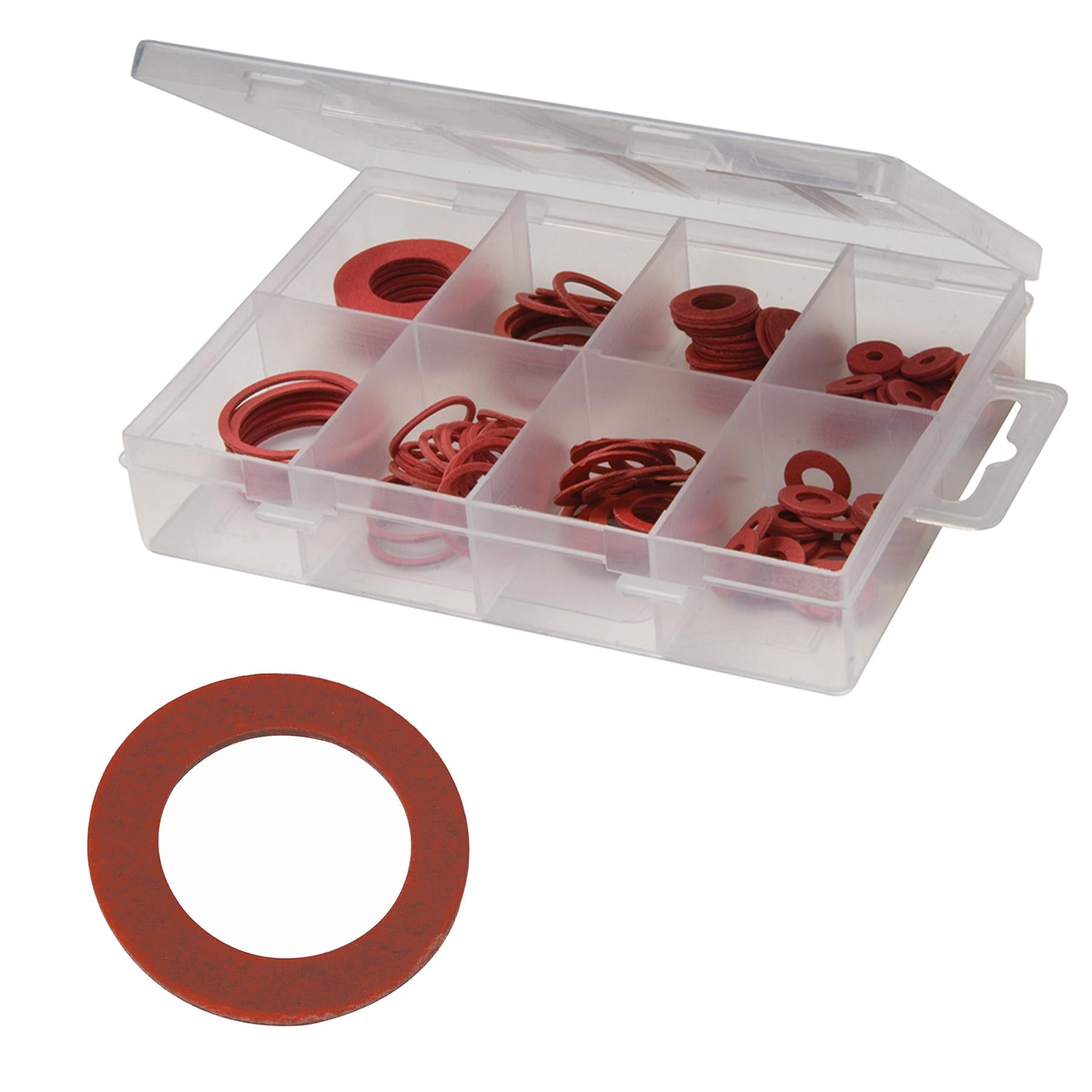 110Pce Fibre Washers Pack Diy For Plumbing Applications & As Buffers & Packers