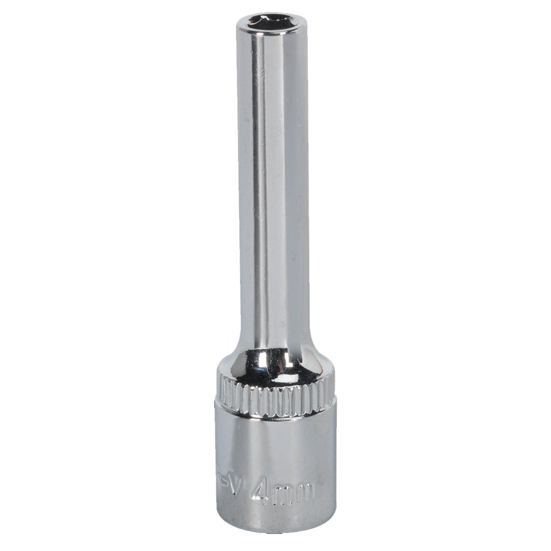 Sealey WallDrive Socket 4mm Deep 1/4"Sq Drive Fully Polished