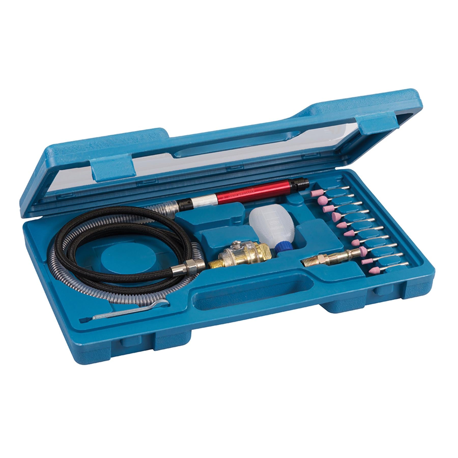 Air Micro Die Grinder Kit Grinding Heads Oiler 90Psi 1.5M Hose- 10 Grinder Heads