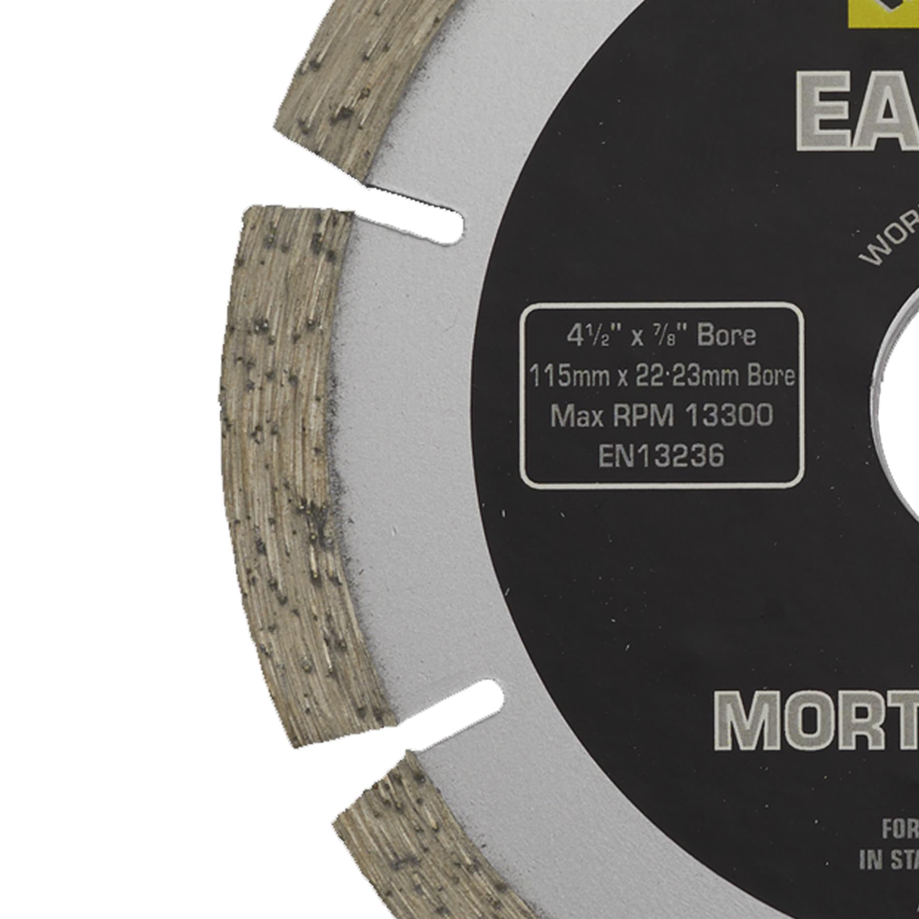 Sealey Easy Cut Diamond Blade 115 x 22mm - Mortar Raker