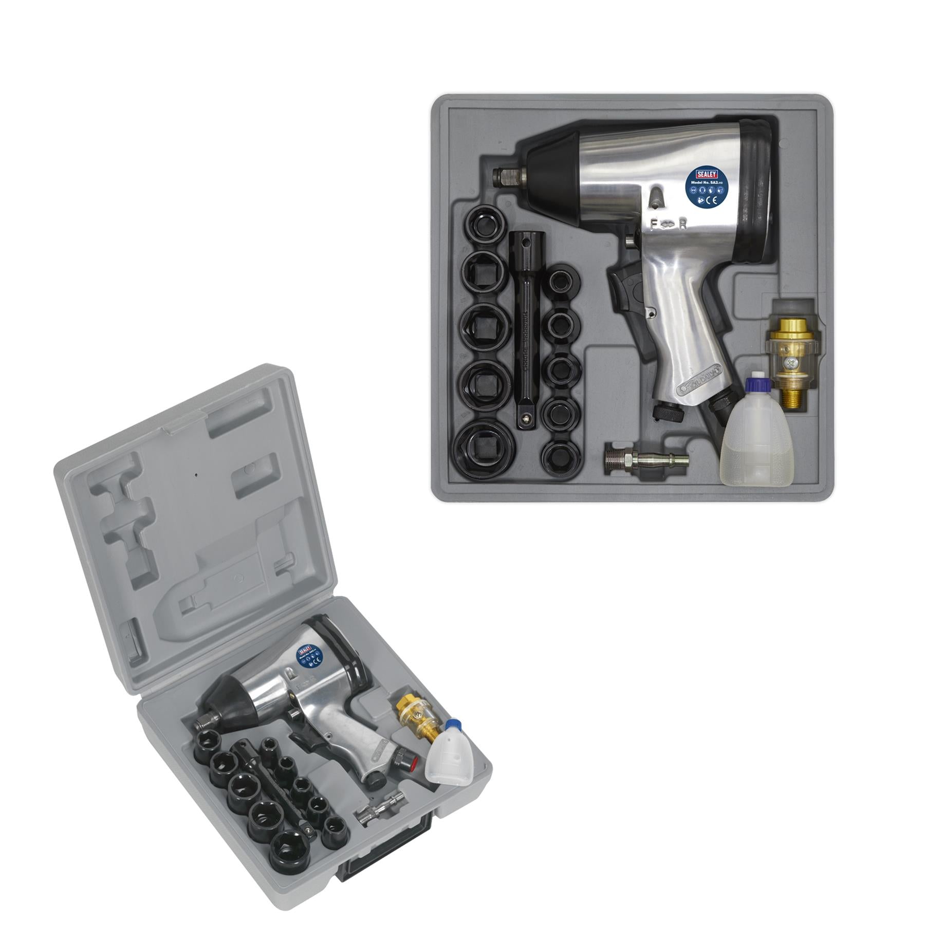 Sealey Air Impact Wrench Kit with Sockets 1/2"Sq Drive