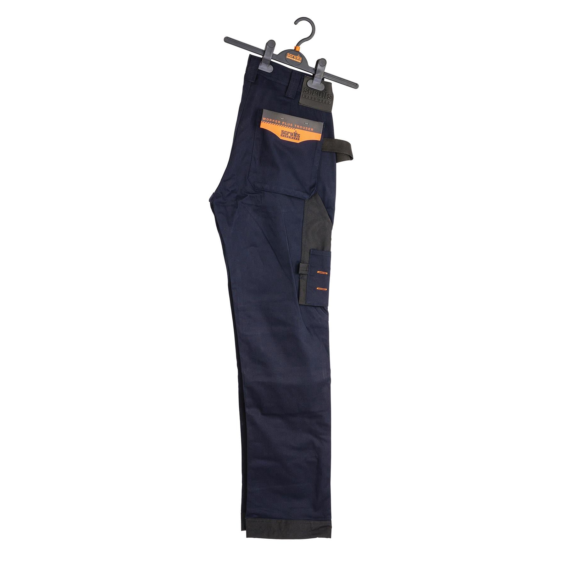 Scruffs Worker Plus Work Trousers 30R Navy Cargo Combat Hard Wearing Trouser