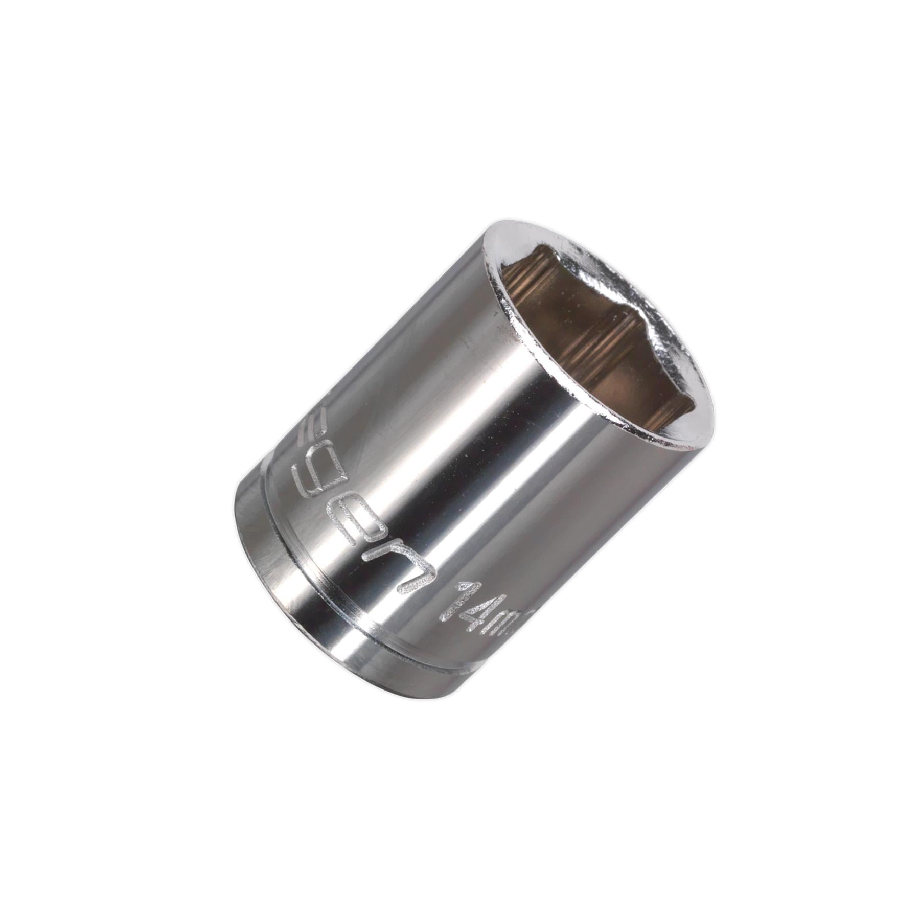 Sealey WallDrive Socket 14mm 3/8"Sq Drive Carbon Steel