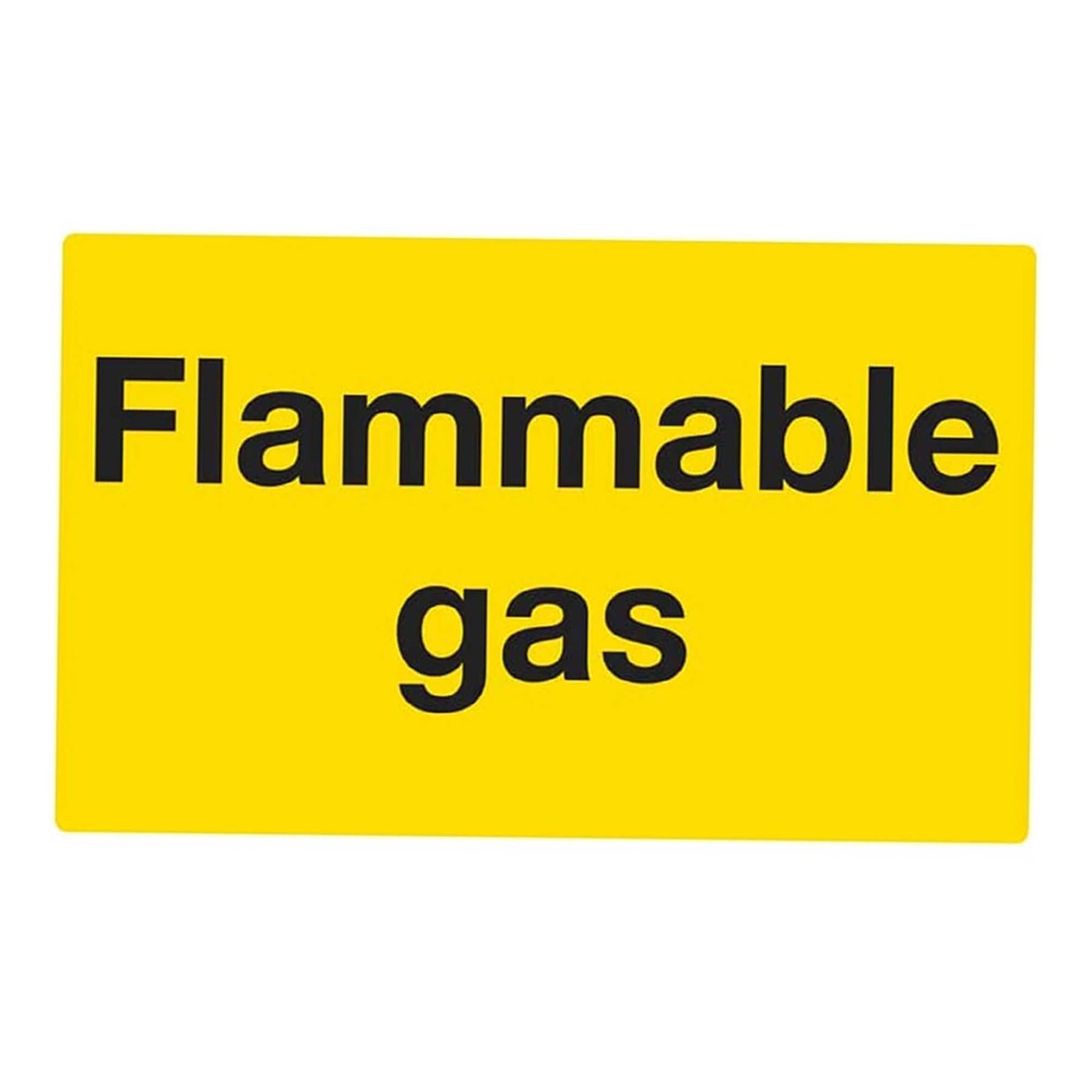Warning Safety Sign - Flammable Gas - Self-Adhesive Vinyl