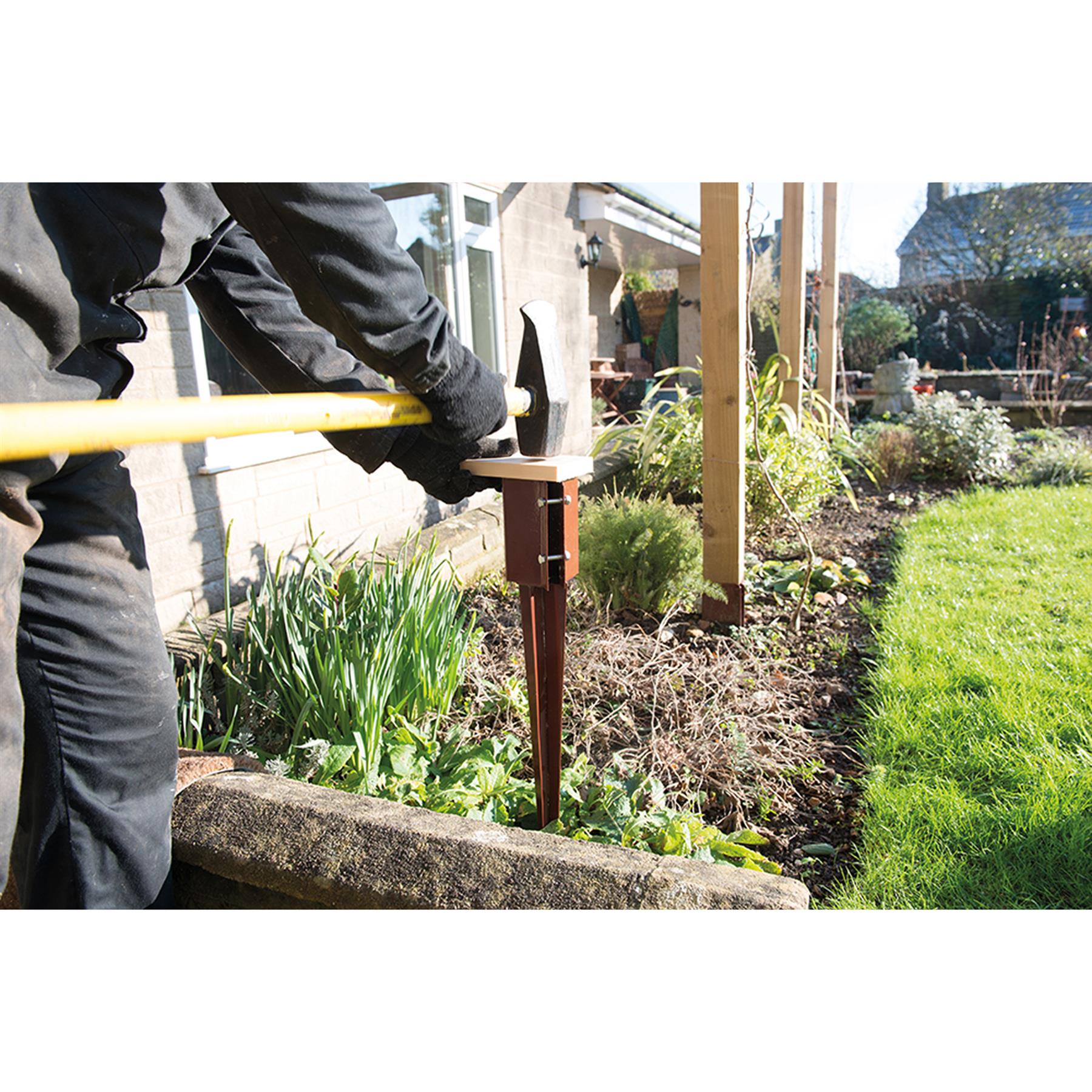 Fence Post Spike Support Holders Drive Down 750mm 3" 75 mm Like Metpost Holder 1PC