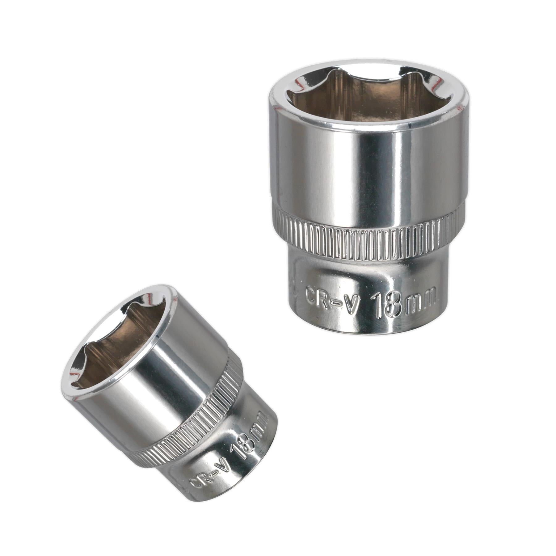 Sealey WallDrive Socket 18mm 3/8"Sq Drive Fully Polished