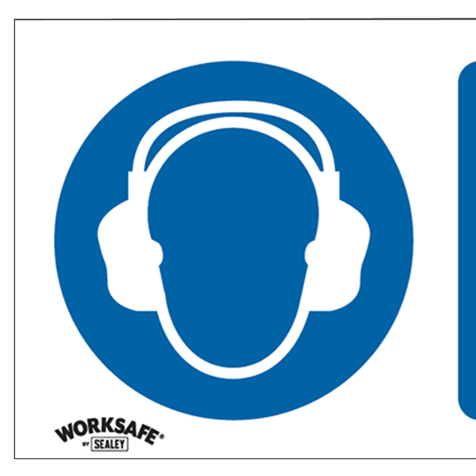 Mandatory Safety Sign - Use Ear Protectors - Self-Adhesive Vinyl