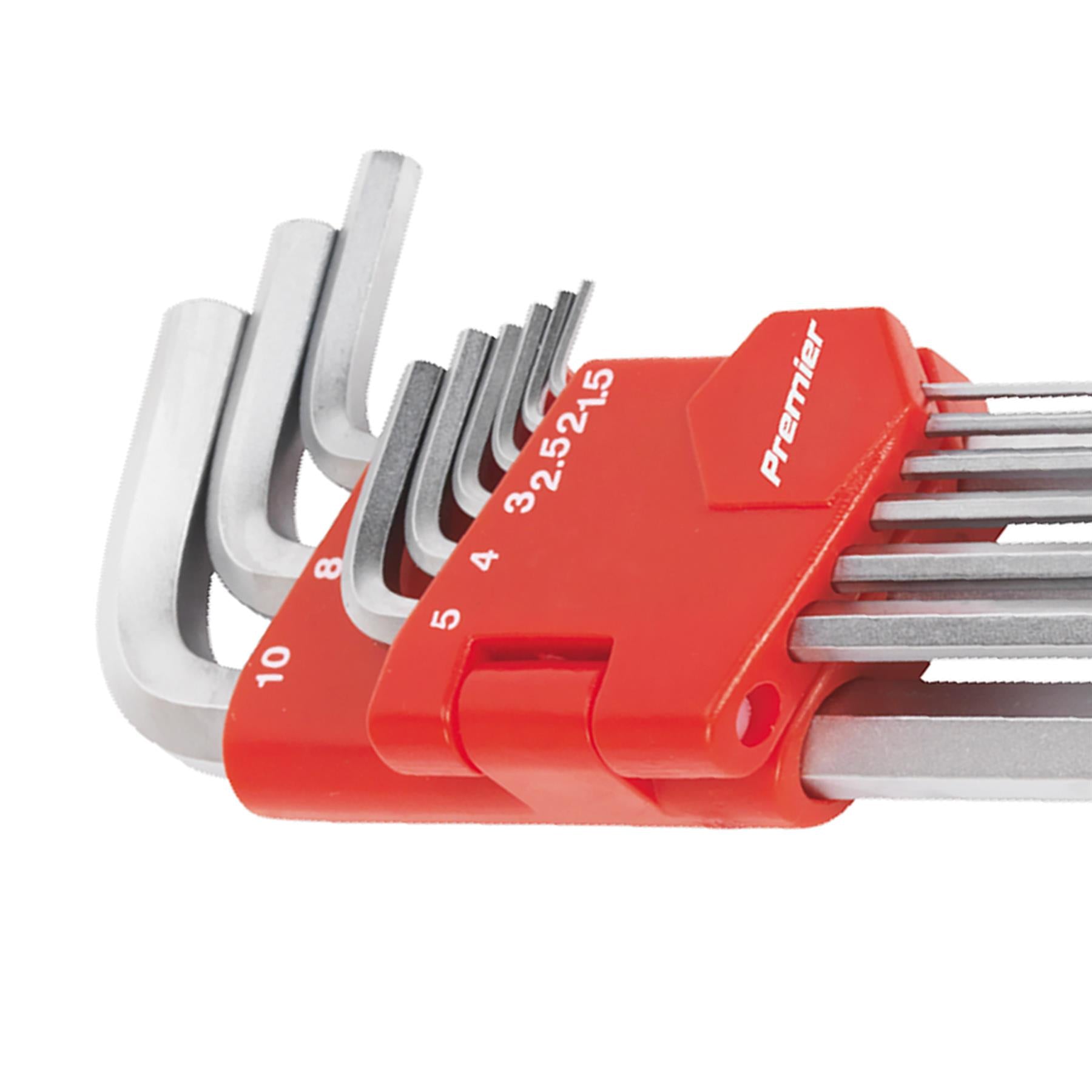 Sealey Ball-End Hex Key Set 9pc Extra-Long Metric