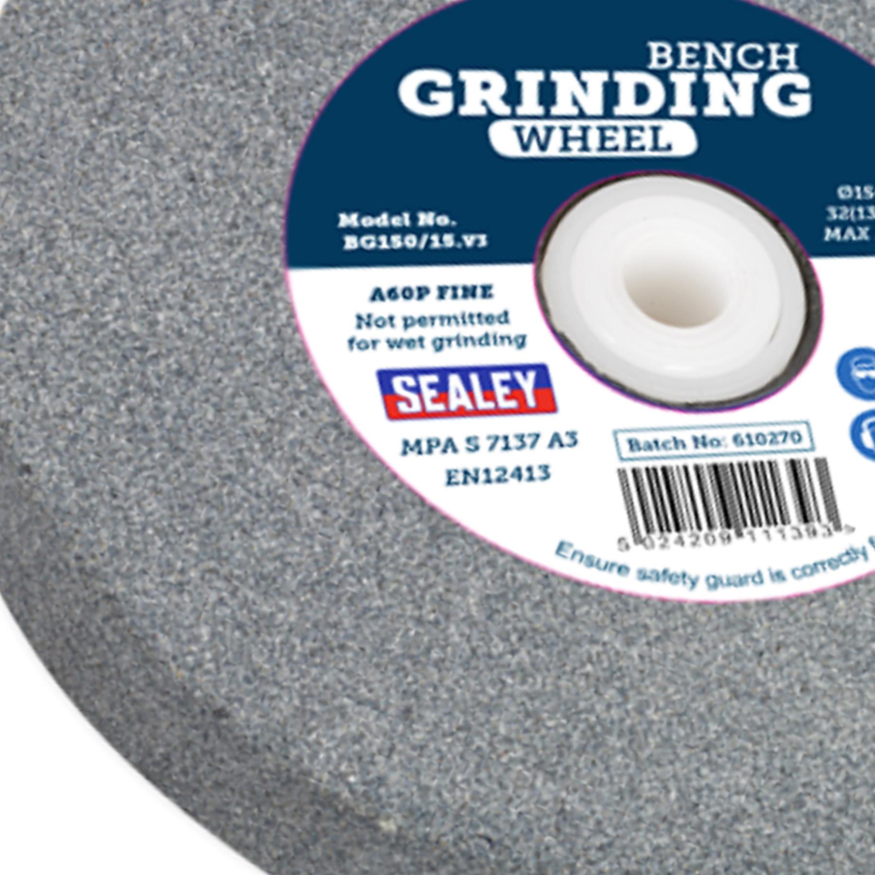 Sealey 150 x 20mm Grinding Stone 32(13)mm Bore A60P Fine