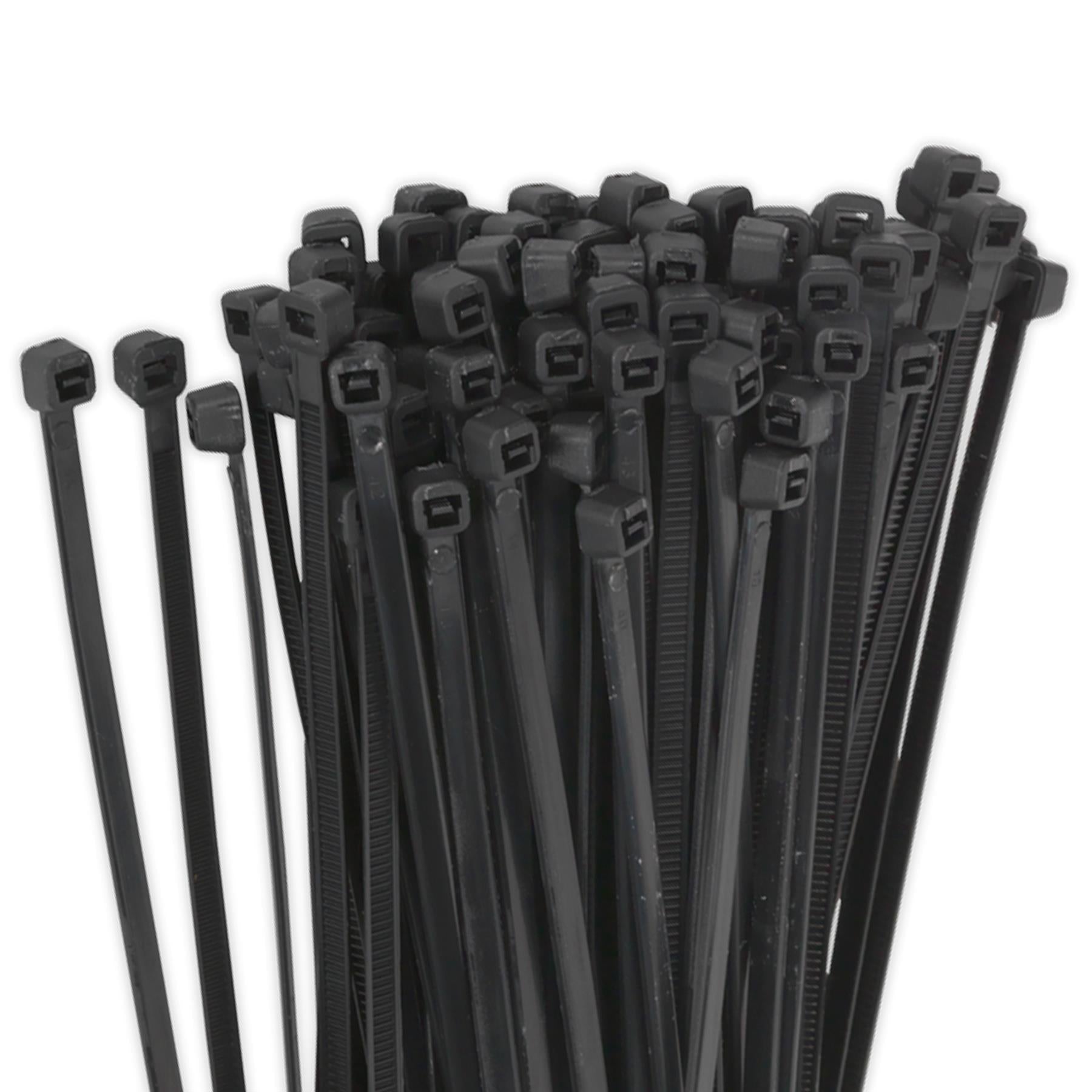 Sealey Cable Tie 150 x 3.6mm Black Pack of 100, Manufactured From Nylon
