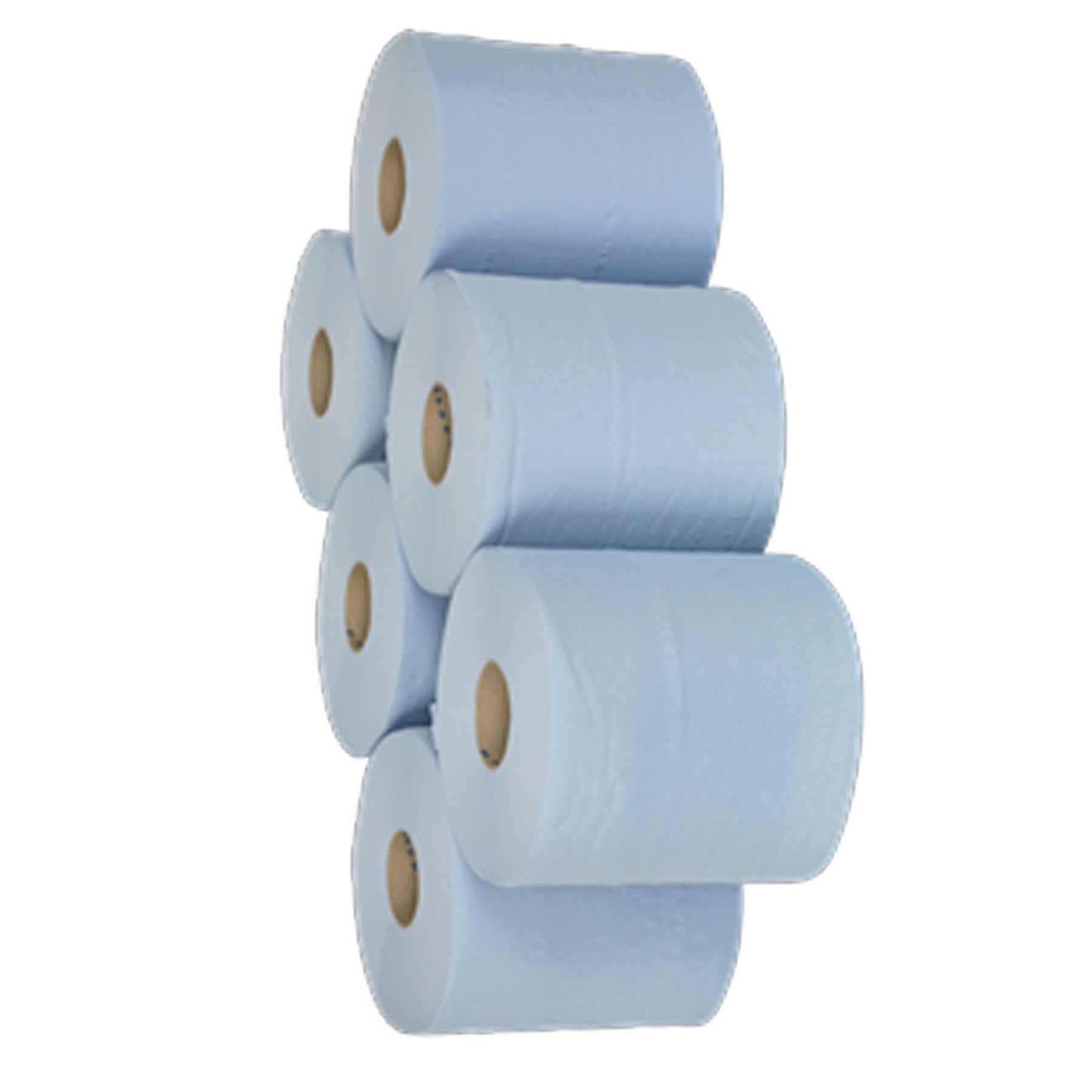 Sealey Paper Roll Blue 2-Ply Embossed 150m Pack of 6