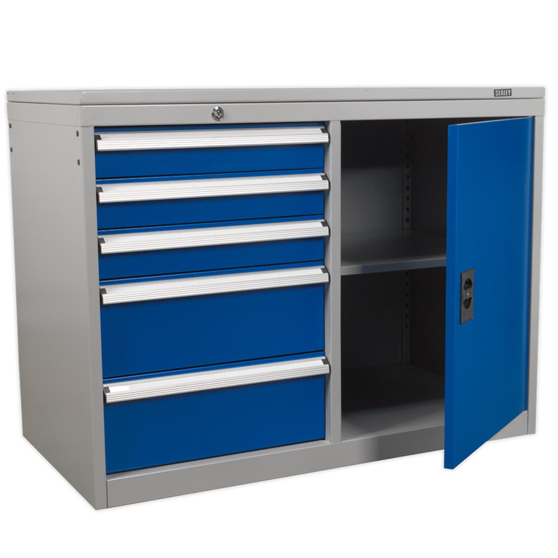 Sealey Industrial Cabinet/Workstation 5 Drawer & 1 Shelf Locker
