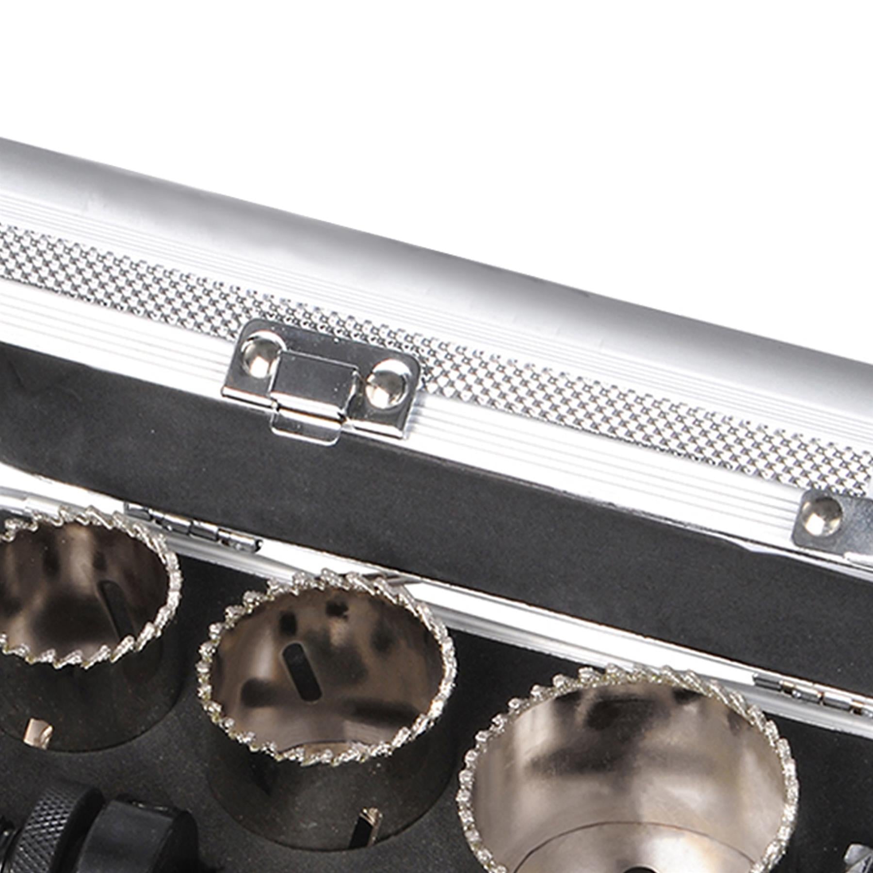 11Pce Diamond Grit Holesaw Kit 19mm - 57mm Fitted Aluminium Storage Case