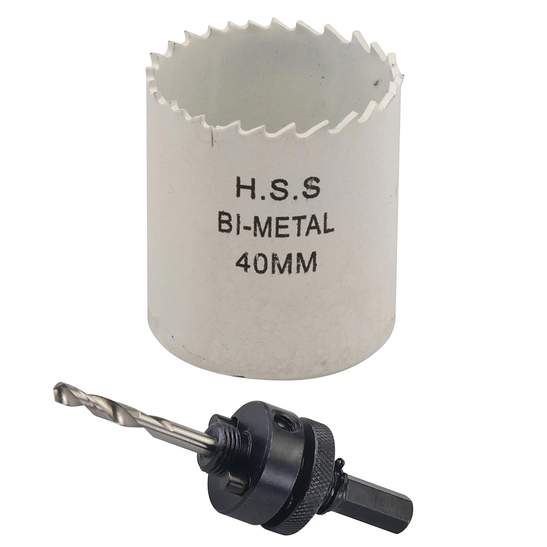 Arbor Included HoleSaw Sets HSS Bi Metal Hole saws Metal Wood Plastic 40mm