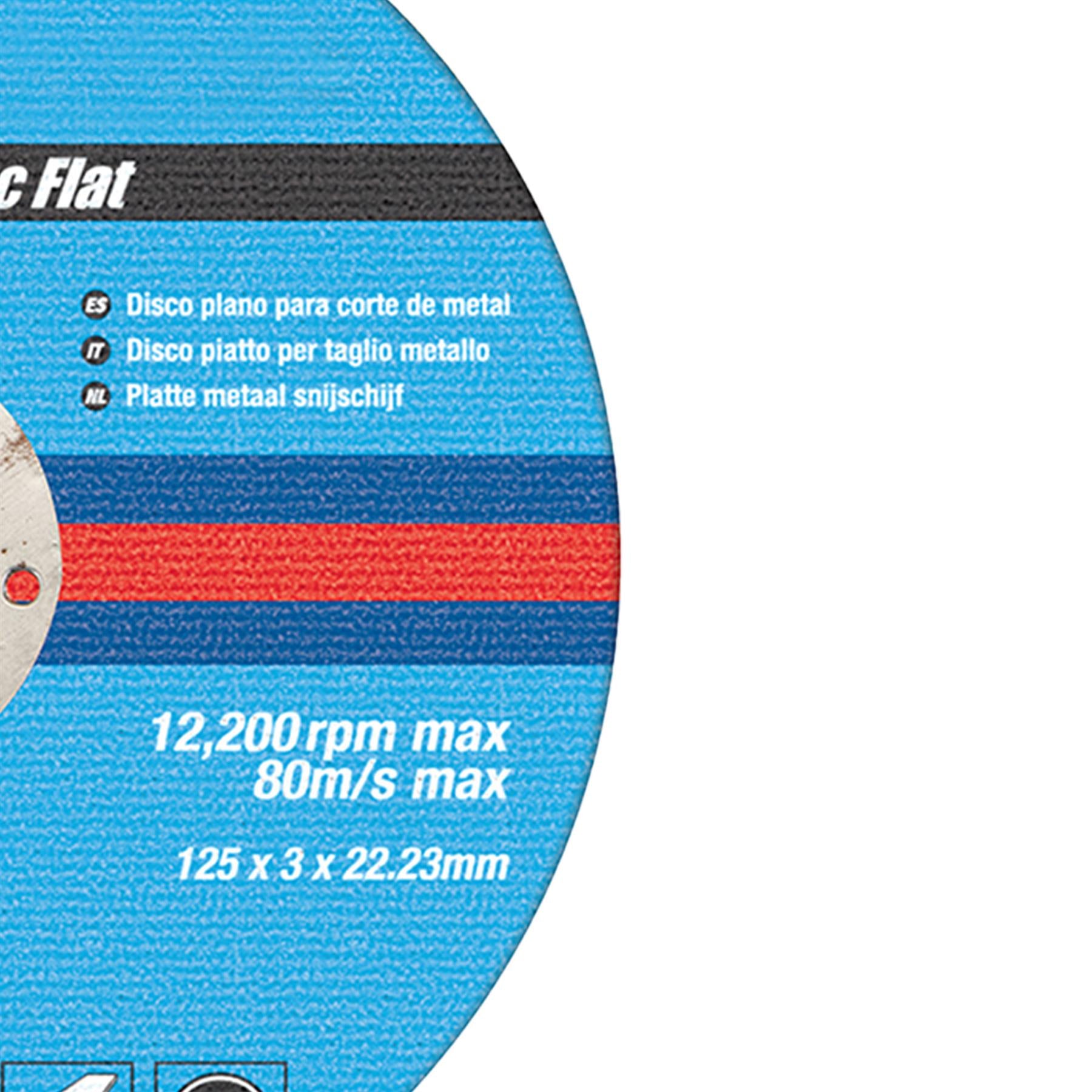 Metal Cutting Discs, Flat, Angle Grinder, 125mm X 3mm, Steel, Grinding 10Pk