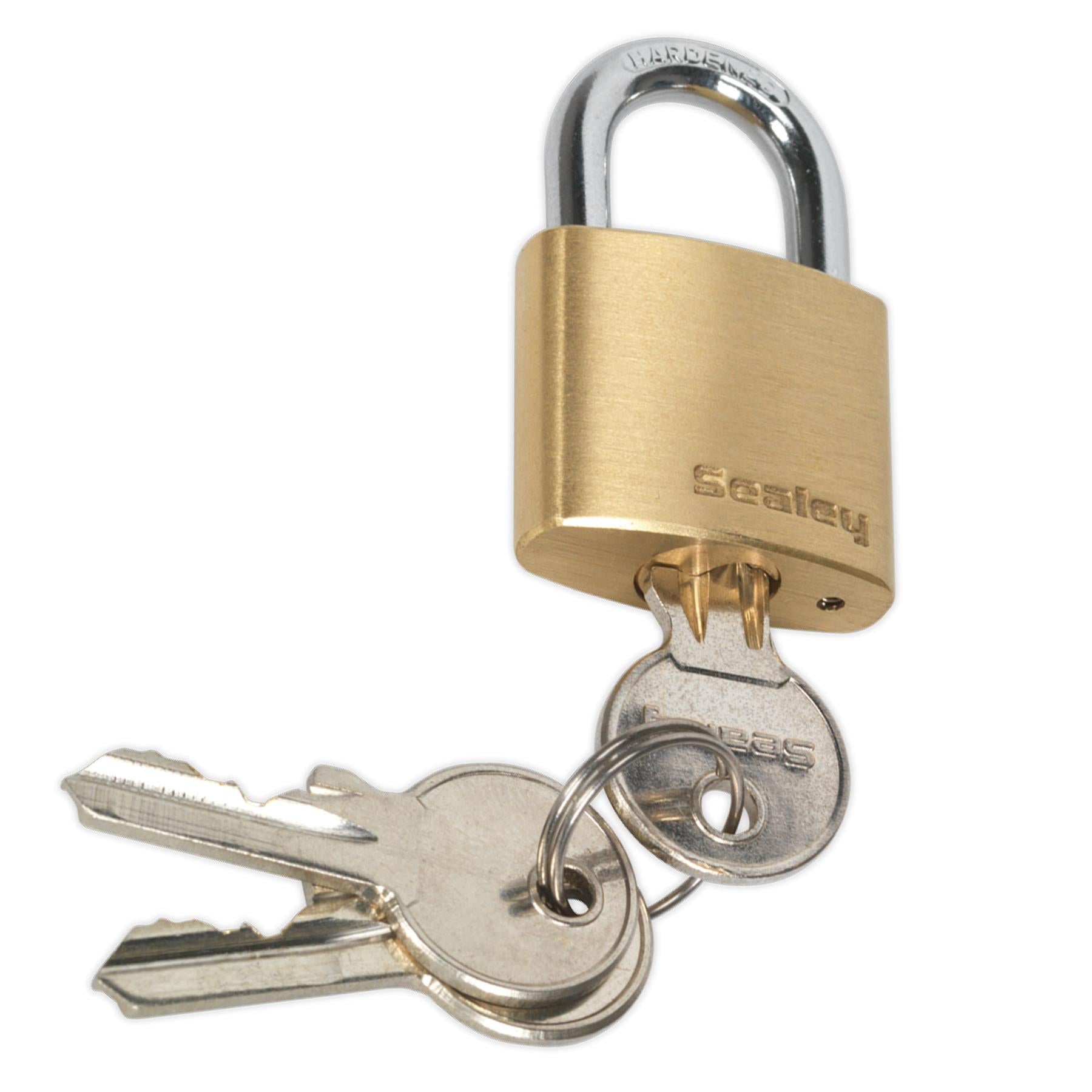 Sealey Brass Body Padlock 30mm Hardened steel