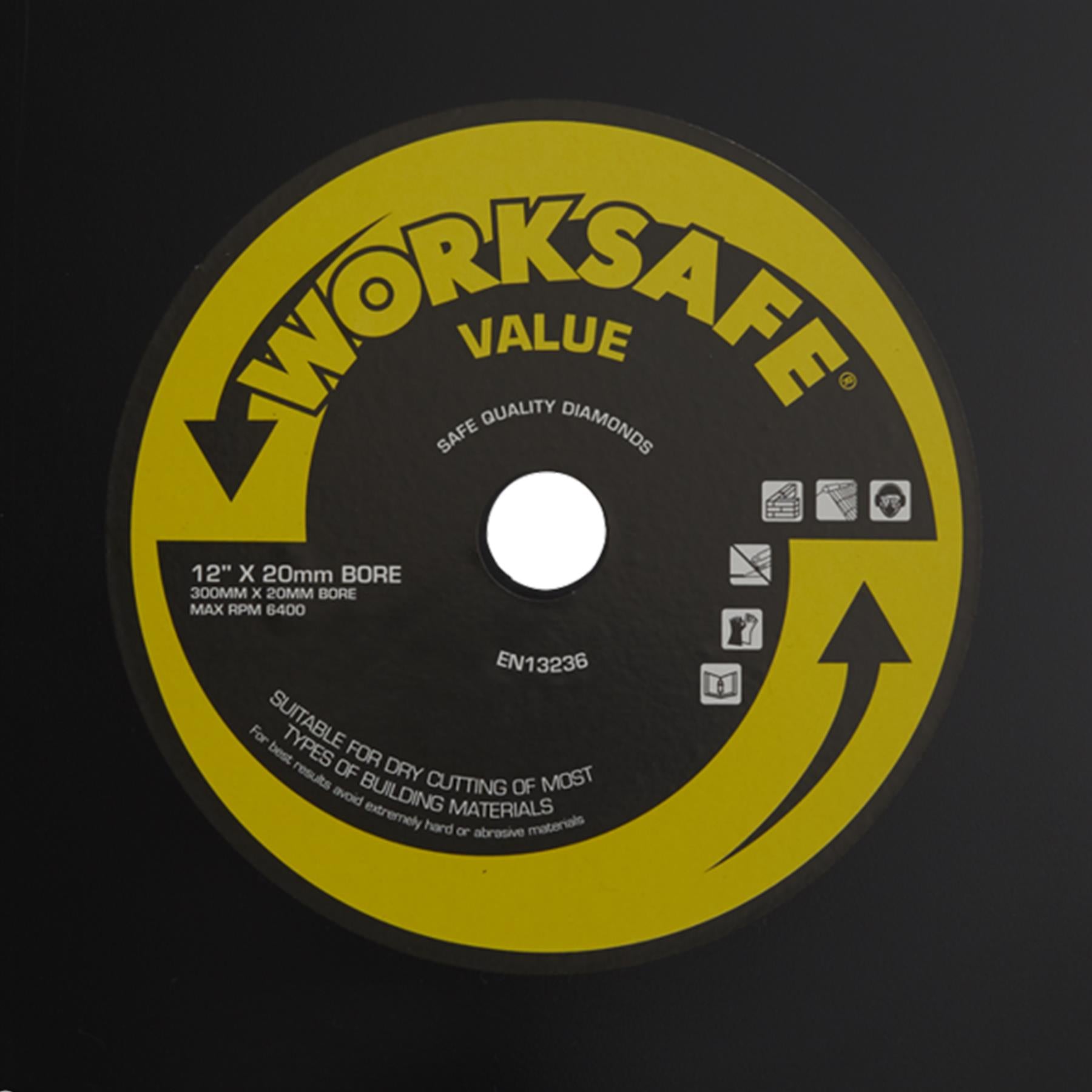 Value Diamond Blade 300 x 20mm. dry-cutting of most types of building Sealey