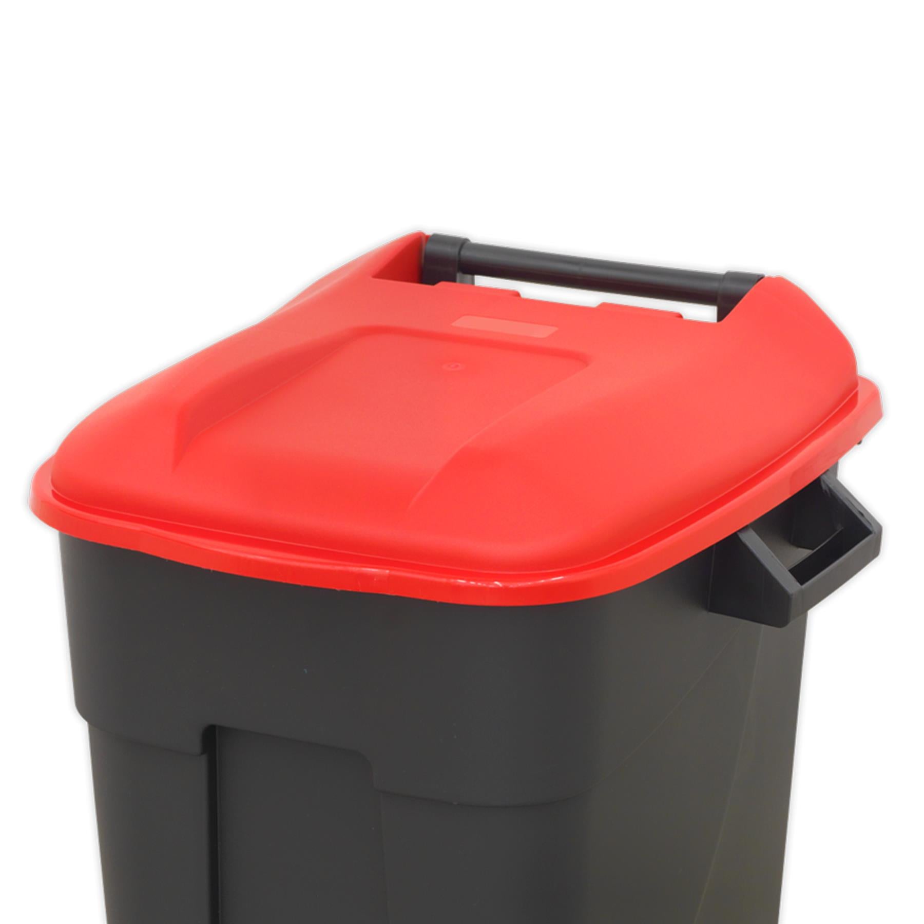 Sealey Refuse/Wheelie Bin with Foot Pedal 100L - Red