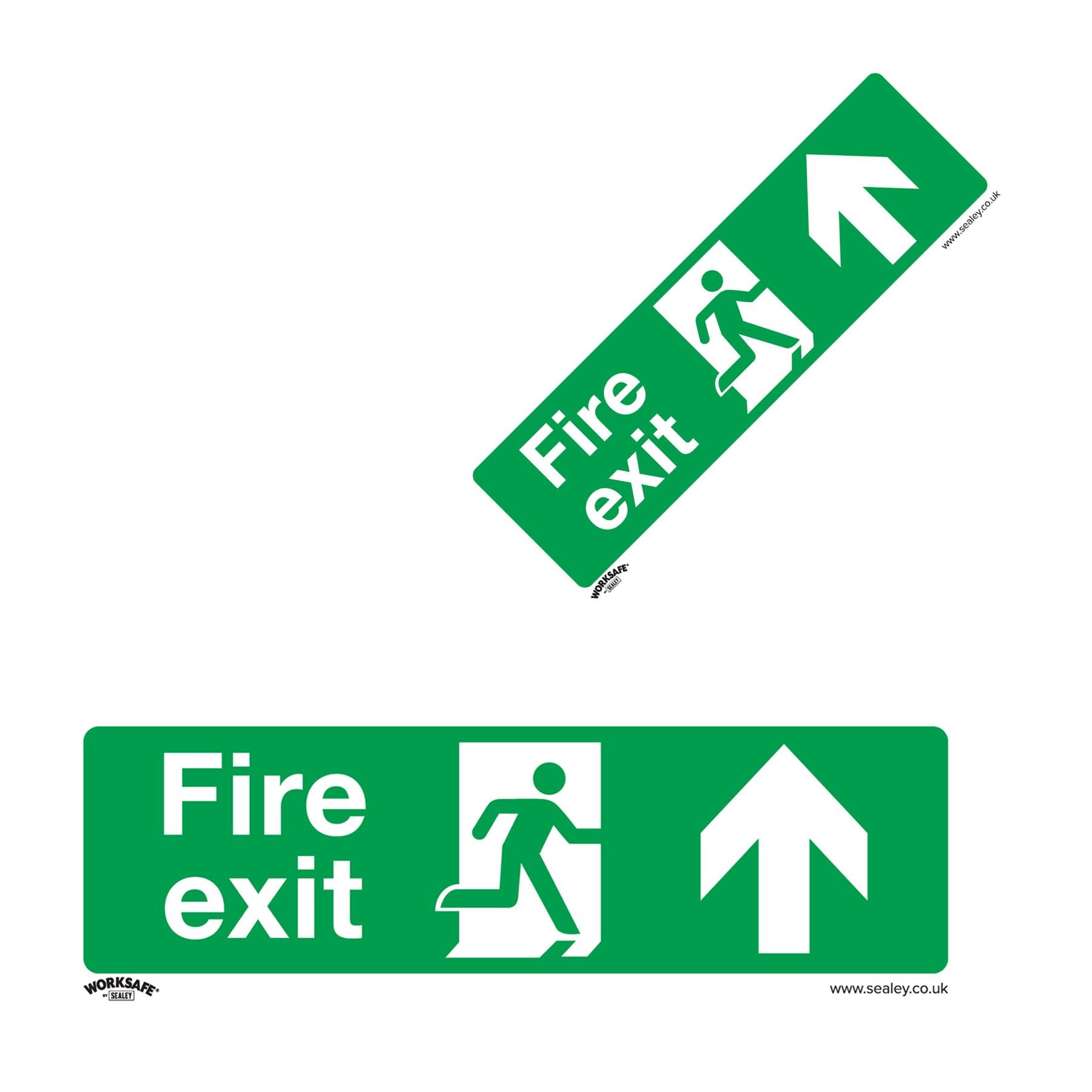 Safe Conditions Safety Sign - Fire Exit (Up) - Rigid Plastic
