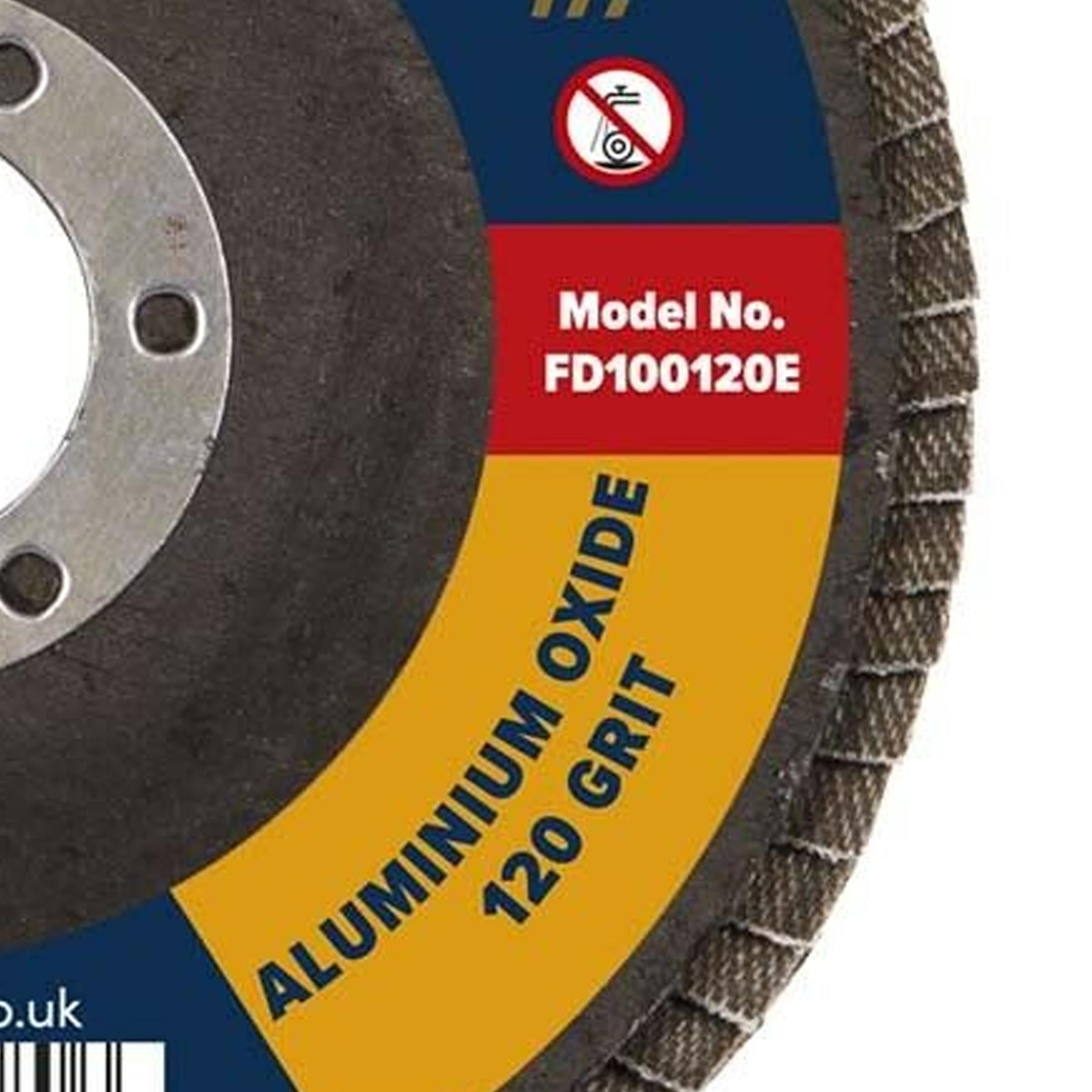 Sealey Flap Disc Aluminium Oxide 100mm 16mm Bore 120Grit