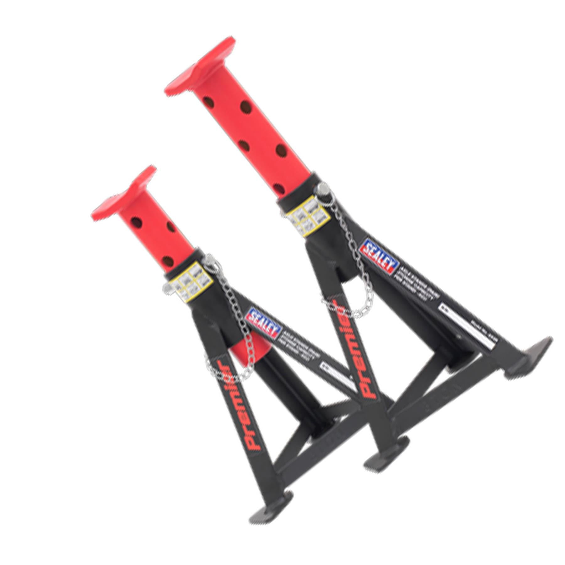 Sealey Axle Stands (Pair) 3tonne Capacity per Stand - Red