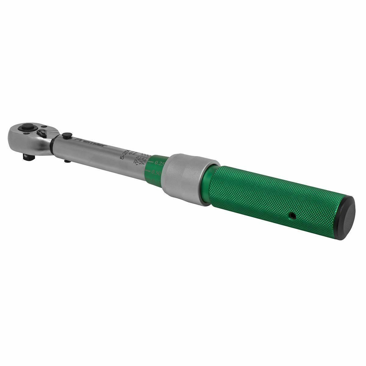 Sealey Torque Wrench Micrometer Style 1/4"Sq Drive 5-25Nm-Calibrate