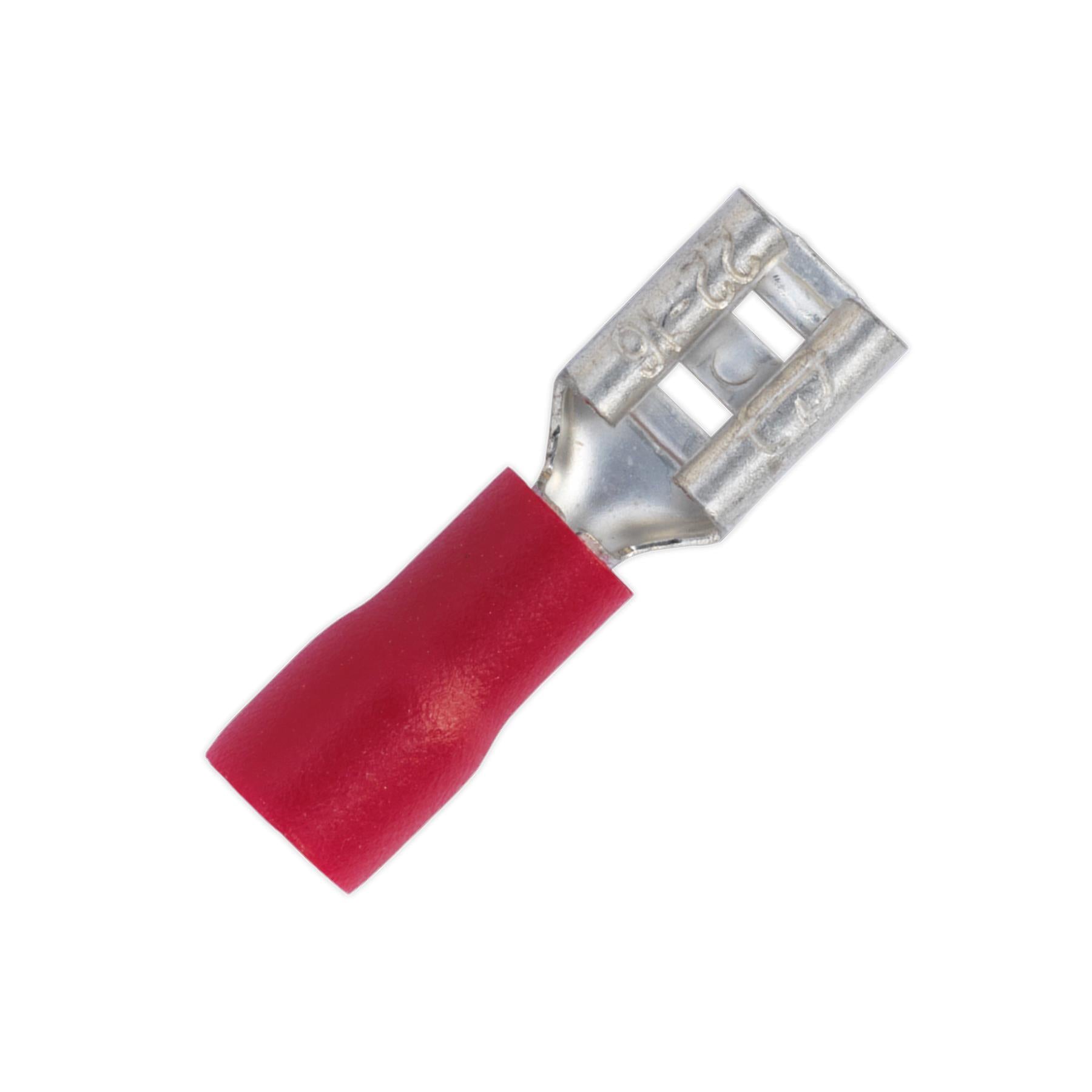 Sealey Push-On Terminal 4.8mm Female Red Pack of 100