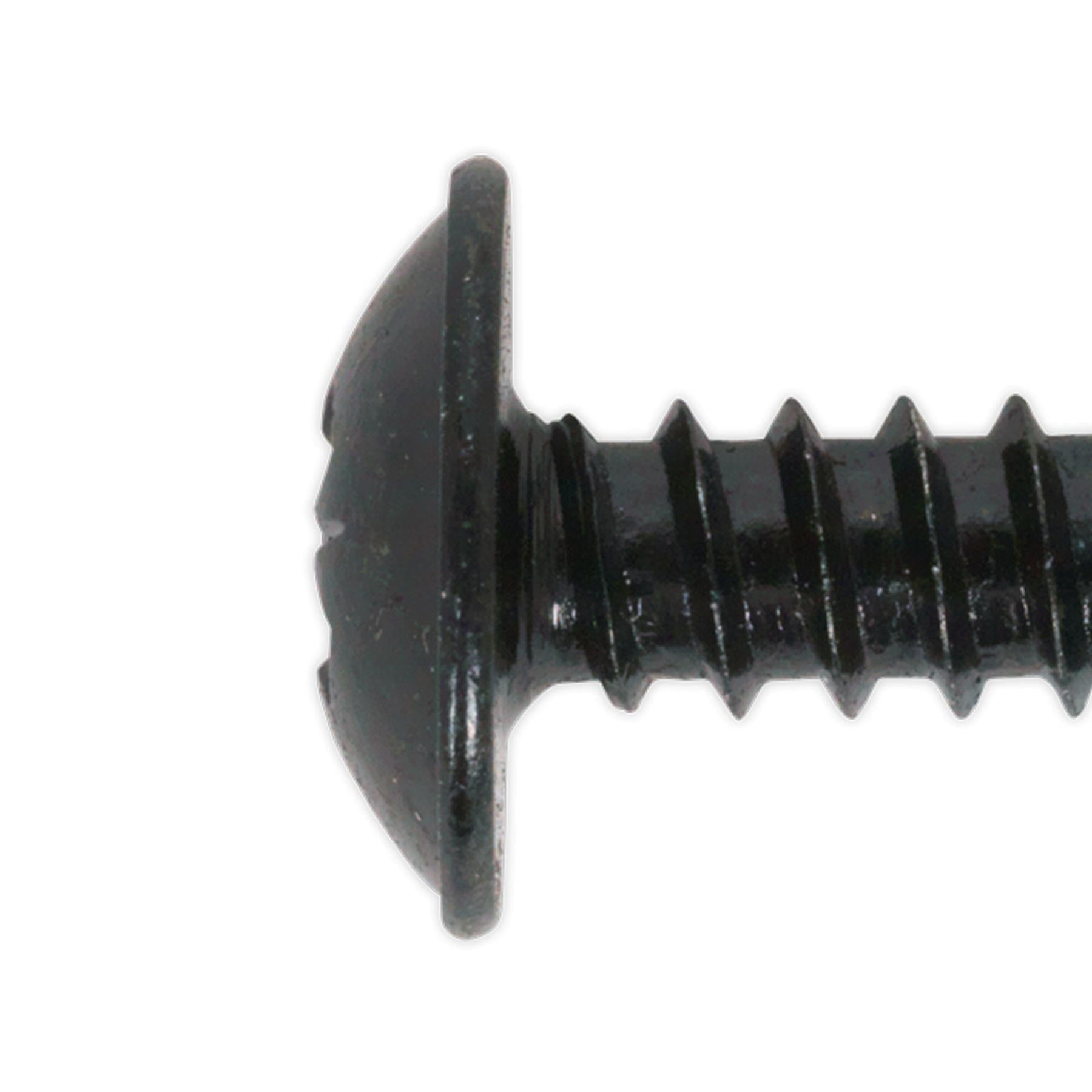 Sealey Self Tapping Screw 4.8 x 13mm Flanged Head Black Pozi Pack 100